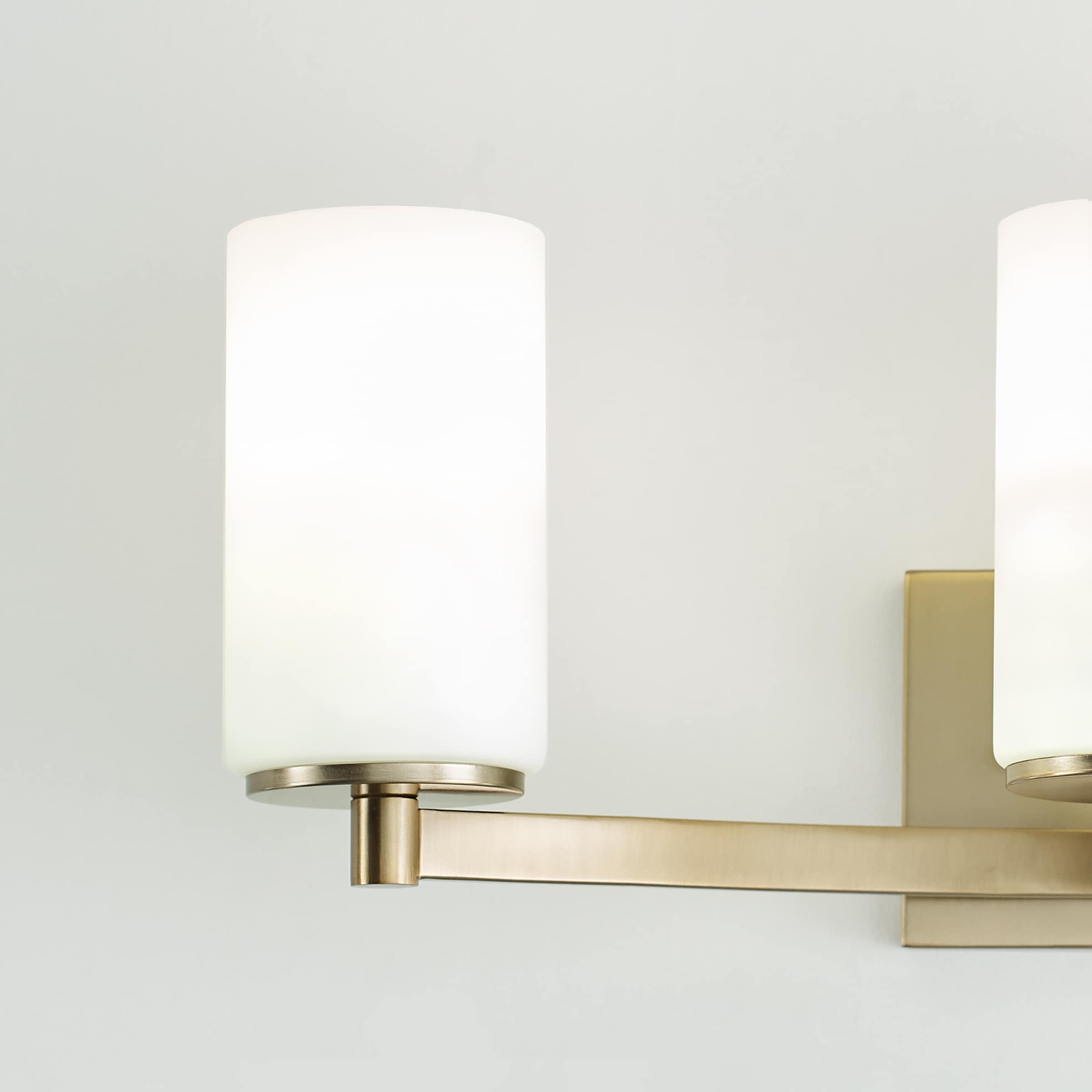 Satin Brass 3-Light Dimmable Bath Vanity Fixture