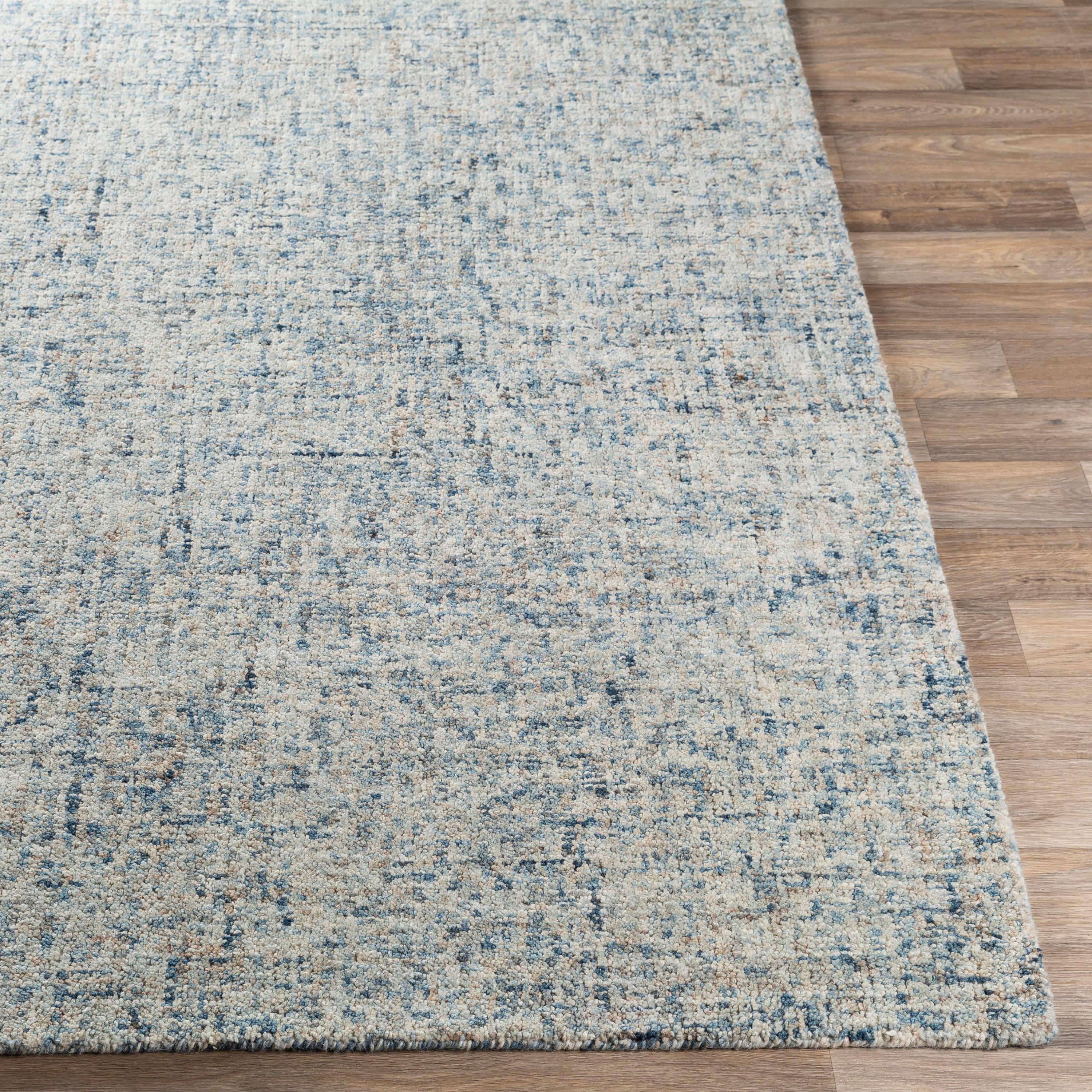 Handmade Tufted Wool Blue and Beige 8' x 10' Area Rug