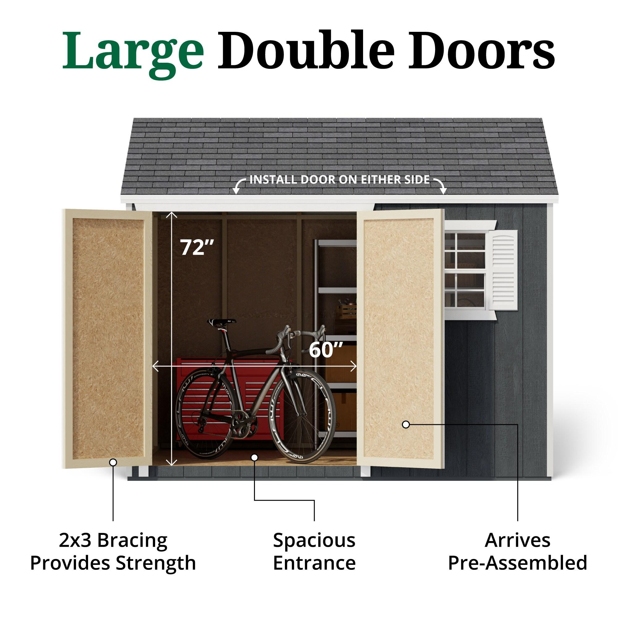 Little Cottage Co. 10x10 Value Workshop Shed with Operable Windows and Floor, Outdoor Wood Storage Do-It-Yourself Precut Kit