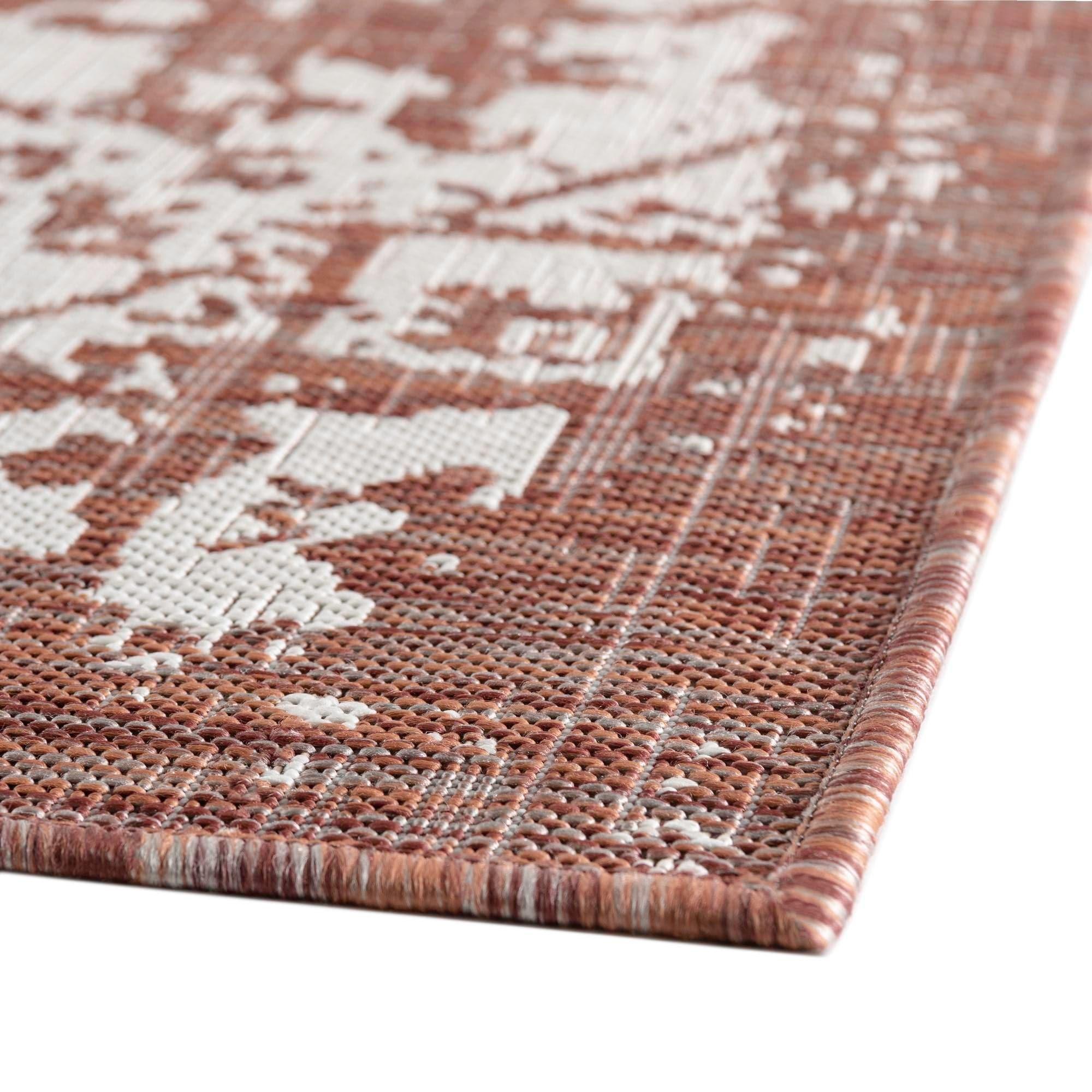Jill Zarin Outdoor Collection Area Rug - Dubai (7' 1" x 10' Rectangle Rust Red/Ivory)