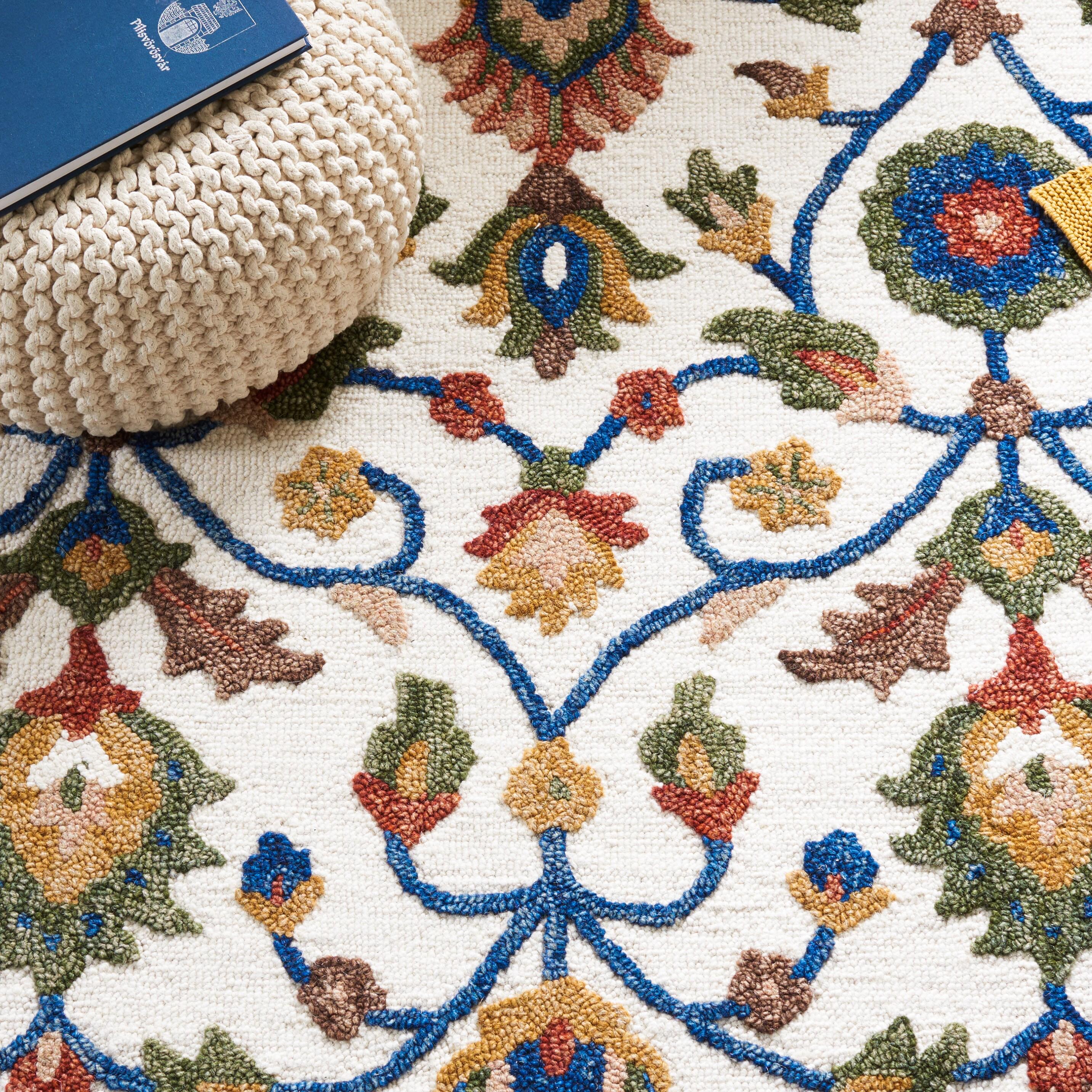 Blossom BLM456 Hand Tufted Area Rug - Ivory/Multi - 4'x6' - Safavieh.
