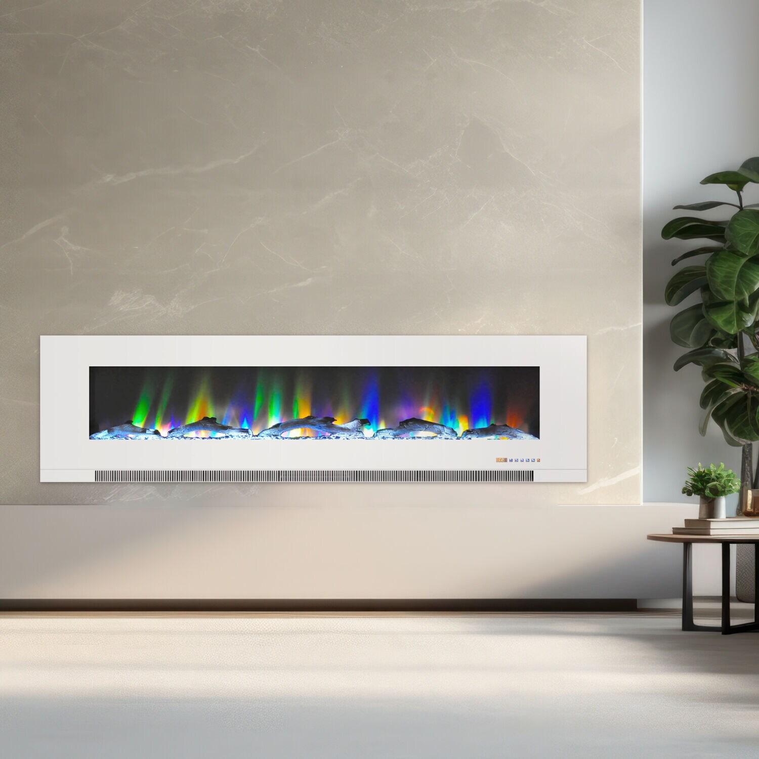 Cambridge Cambridge Wall Mount Electric Fireplace Heater with Remote Control for Indoor Use in Living Room, Bedroom, Home Office