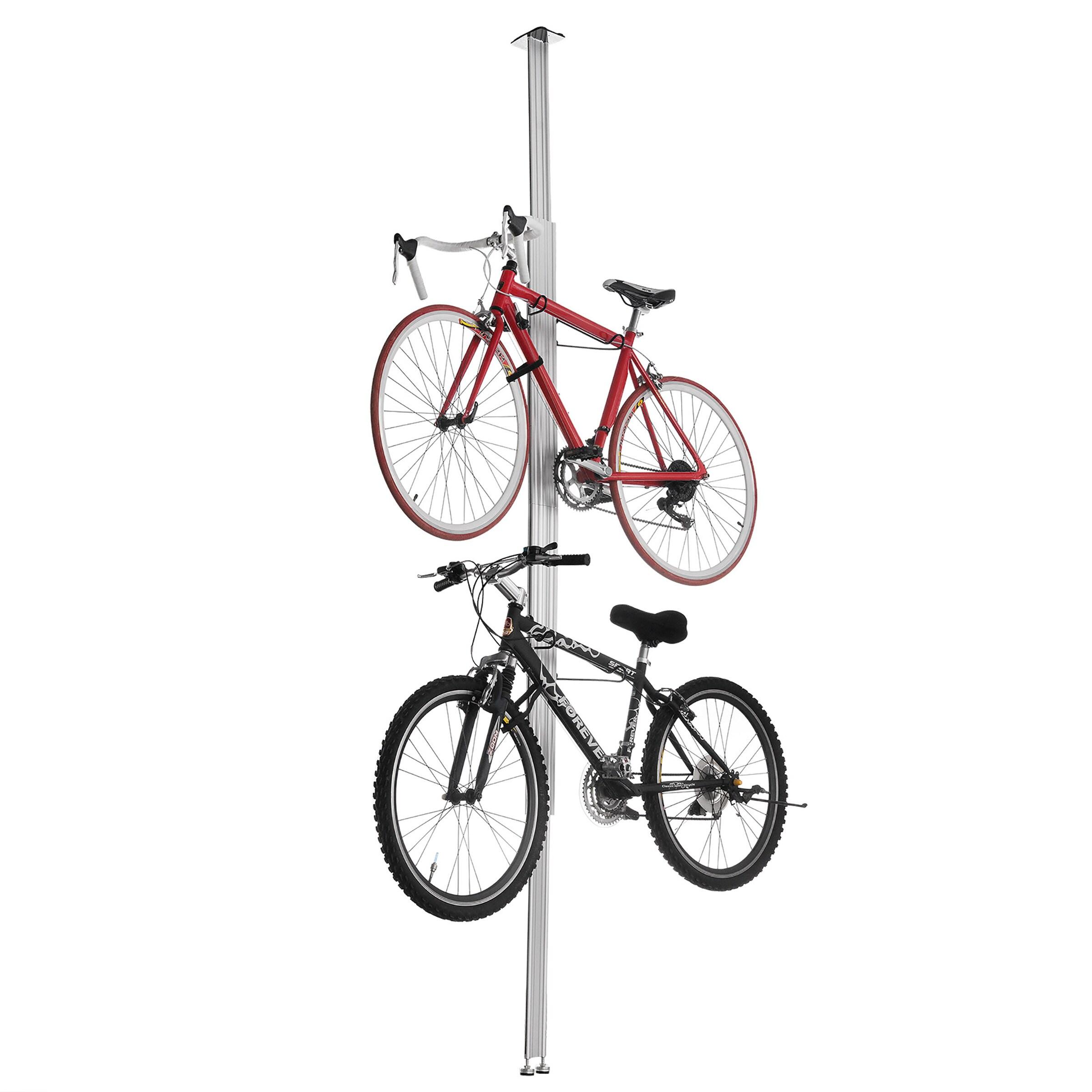Leisure Sports Aluminum Bike Storage Rack with Tension Mount for Two Bicycles
