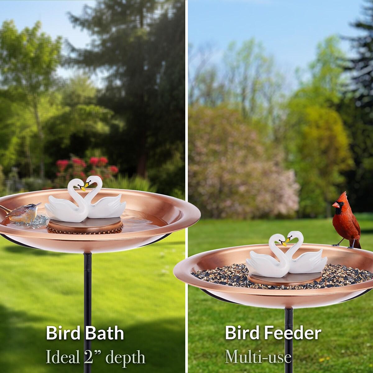 Good Directions 18" Copper Bird Bath with Swans
