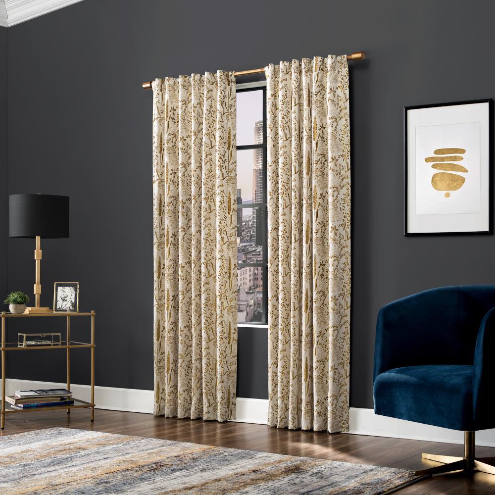 Scott Living Scott Living Aubry Shimmering Floral 100% Blackout Back Tab Curtain Panel
