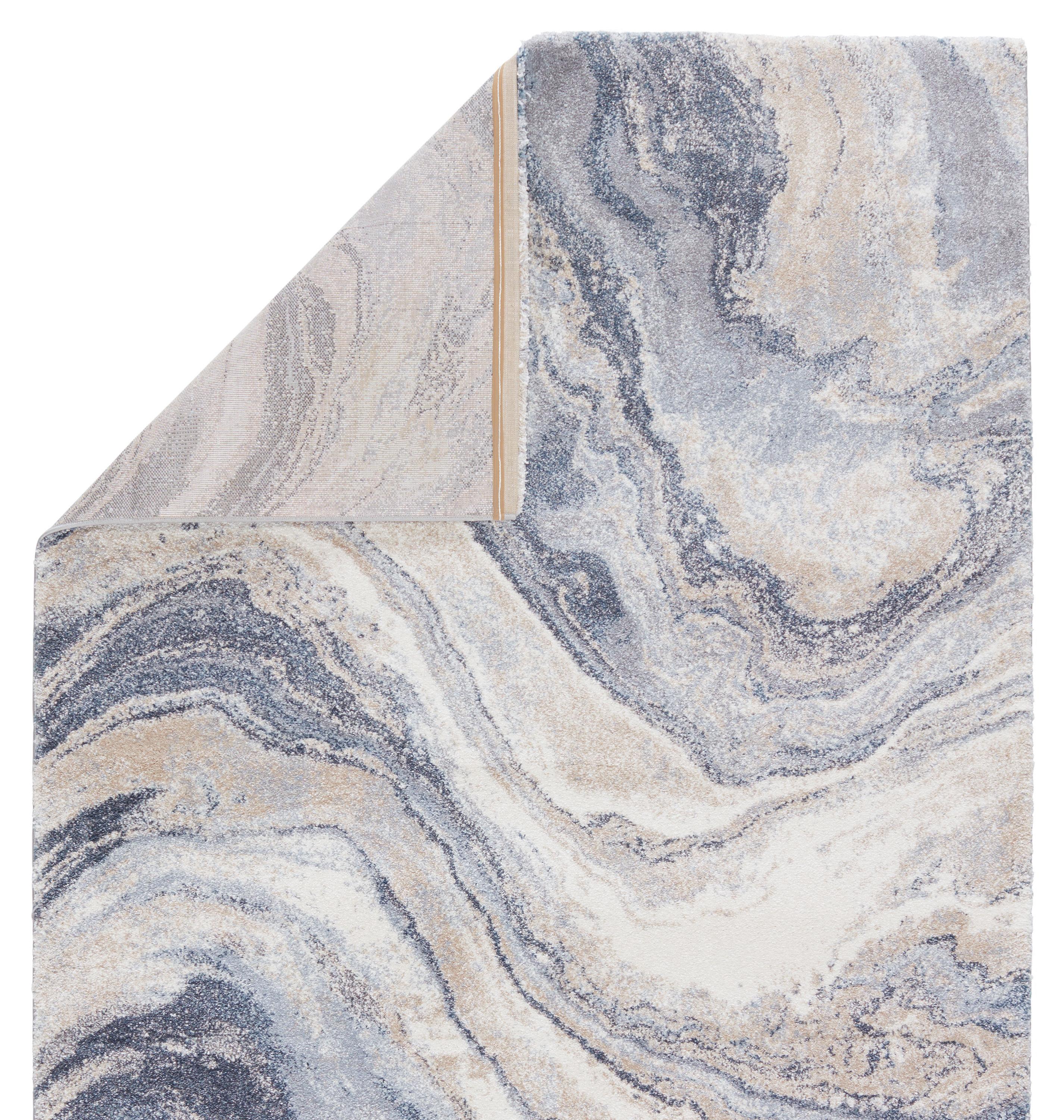 3'x10' Vibe by Orion Abstract Area Rug Blue/Light Gray - Jaipur Living: High Pile Runner, Vintage Style, Indoor Use