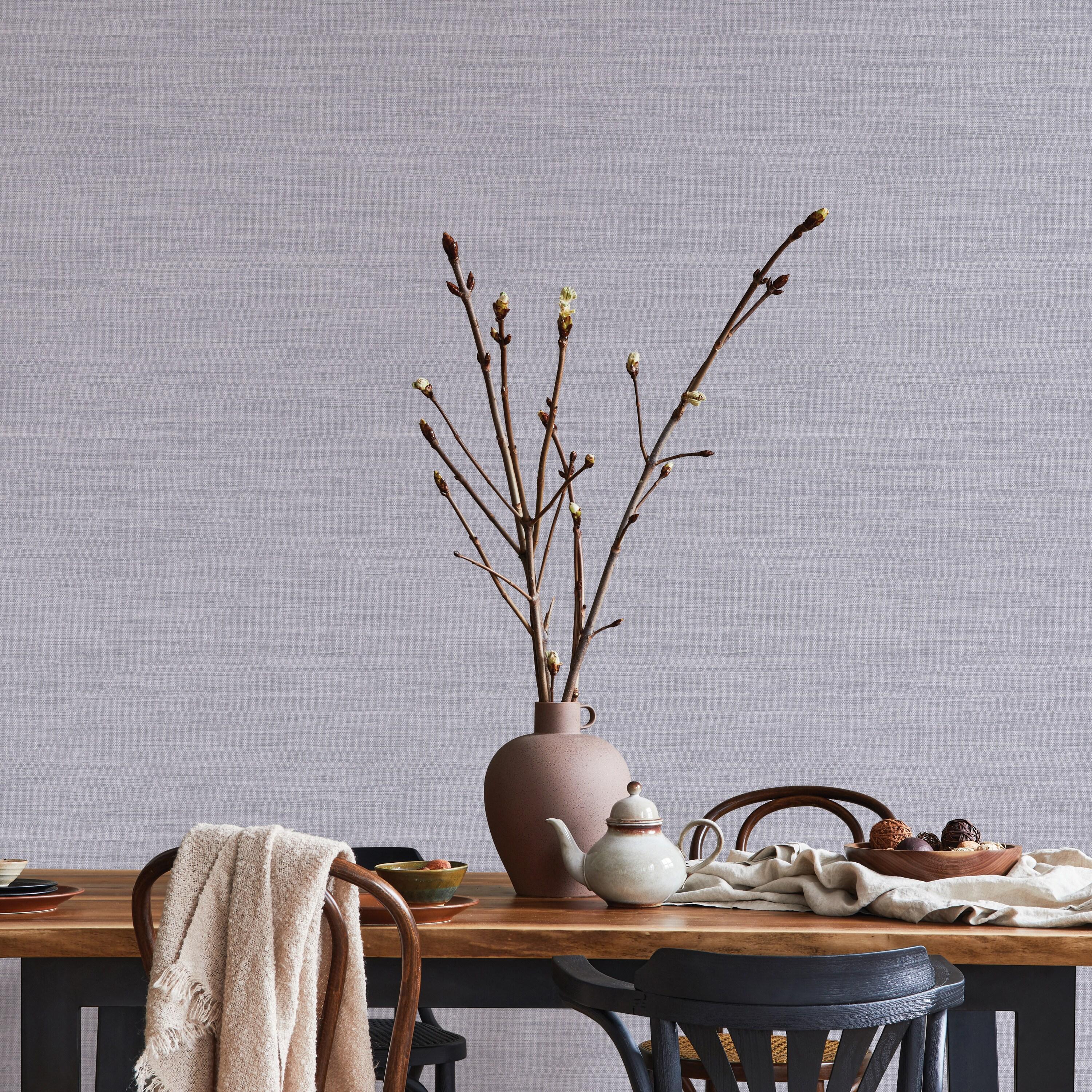 Tempaper & Co.® Faux Horizontal Grasscloth Removable Peel and Stick Wallpaper, Textured Blue, 28 sq. ft.: Vinyl, Prepasted, Abstract Pattern