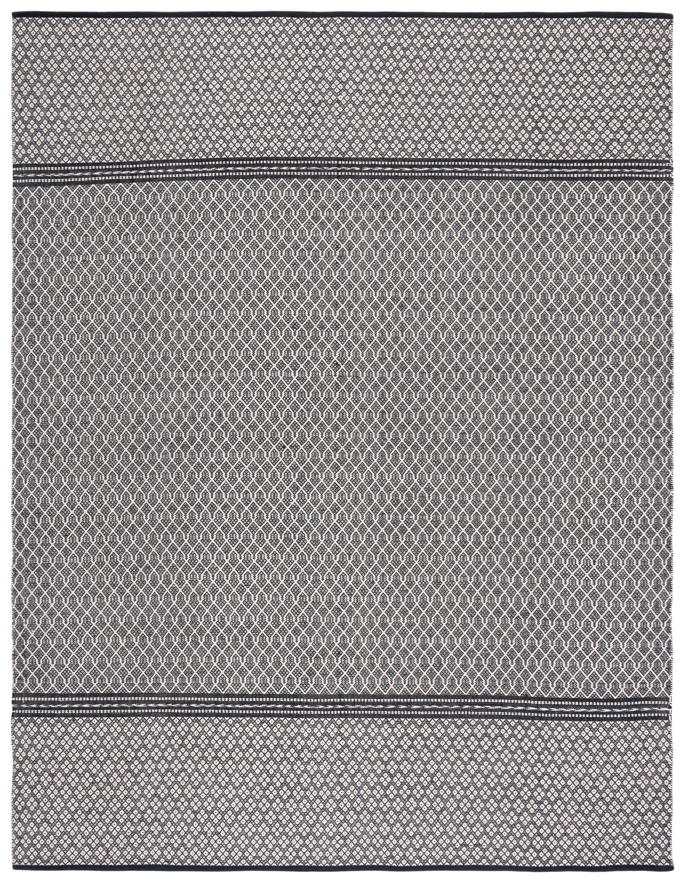 Kilim KLM703 Hand Woven Area Rug - Black/Ivory - 8'x10' - Safavieh.