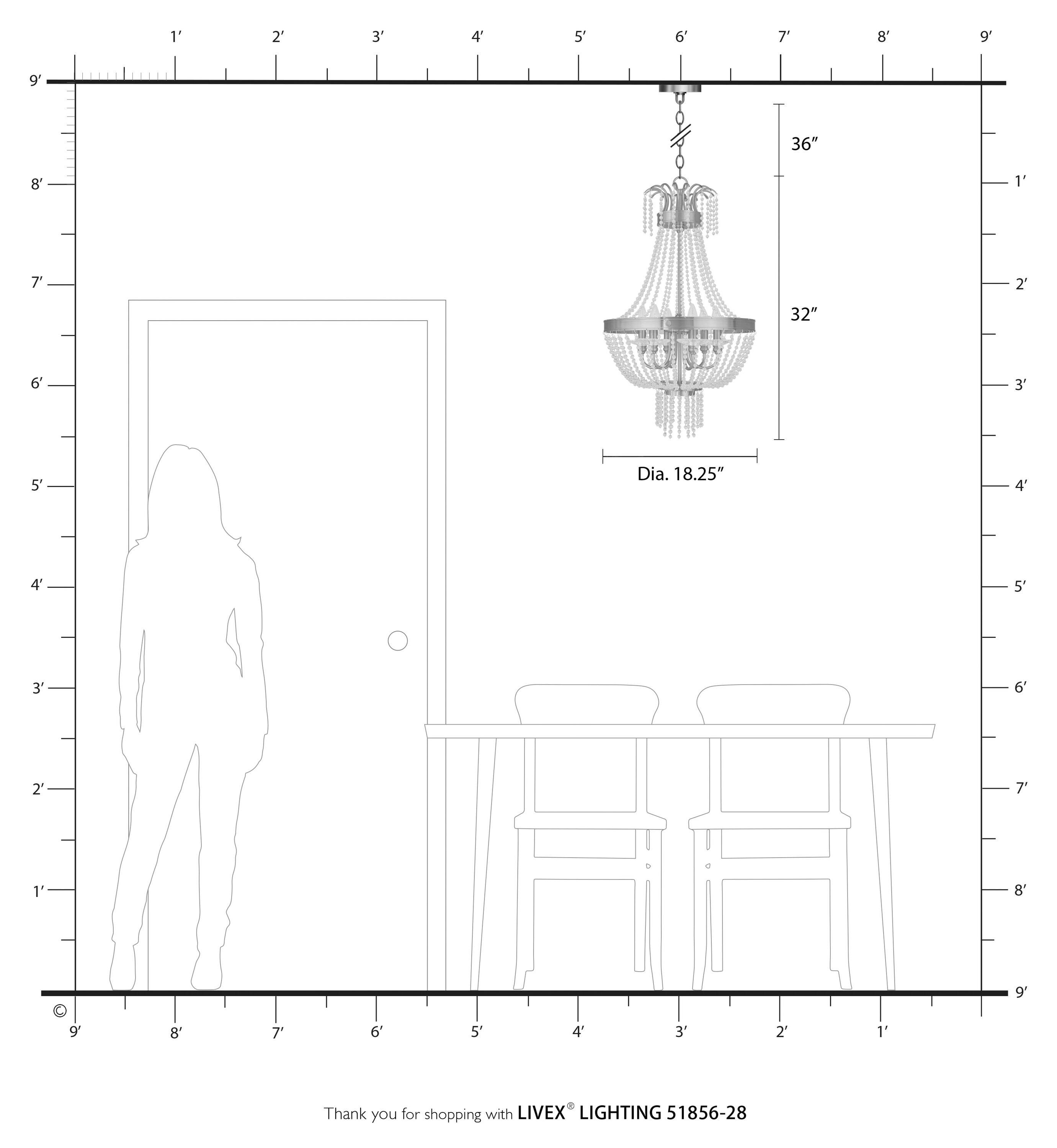 Livex Lighting Valentina 6 - Light Chandelier in  Winter Gold