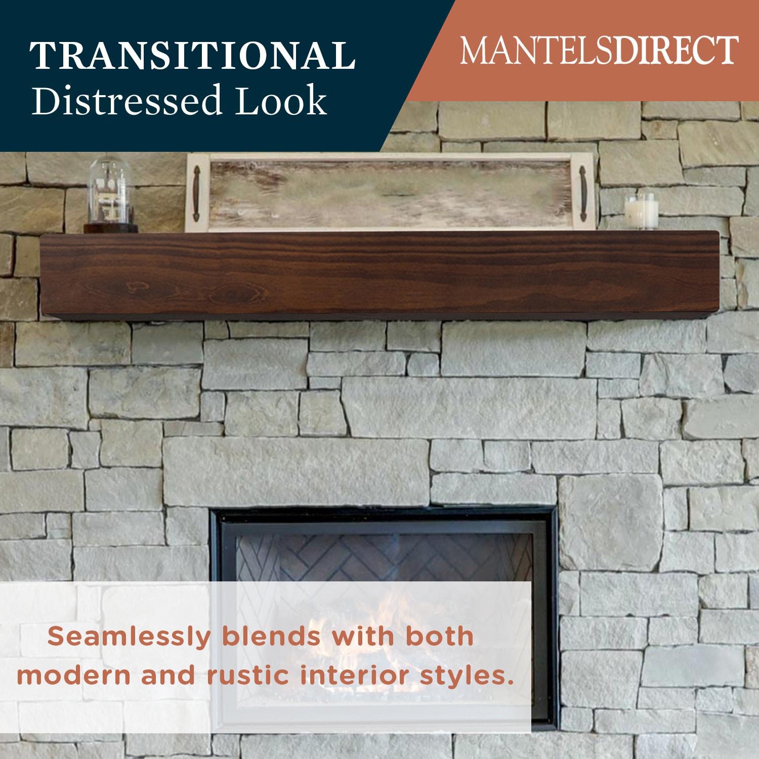 Mantels Direct Dakota 72" Pine Wood Fireplace Mantel Shelf - Cinnamon