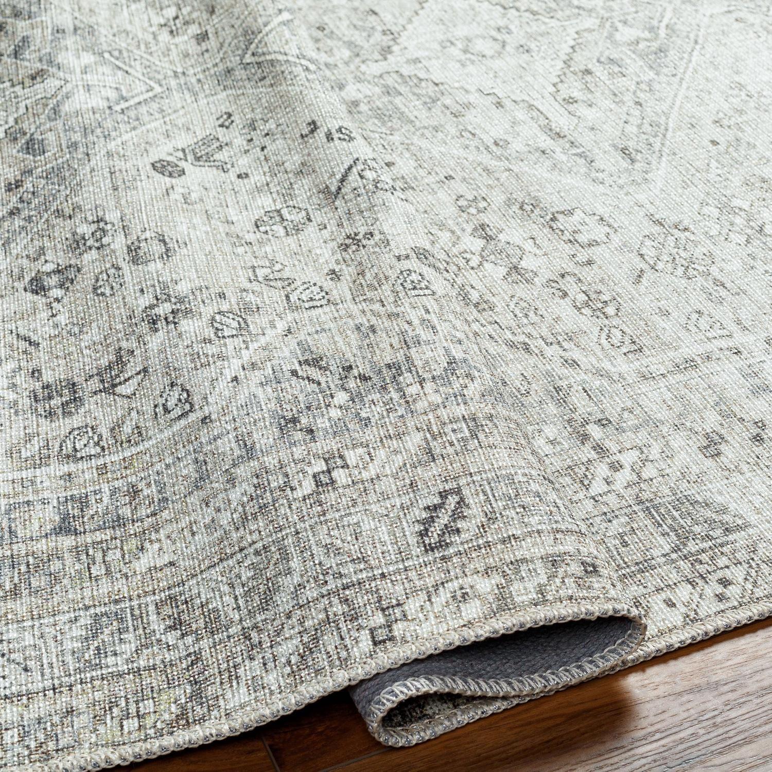 Cade Washable Rug - Gray / 2' x 2'11"