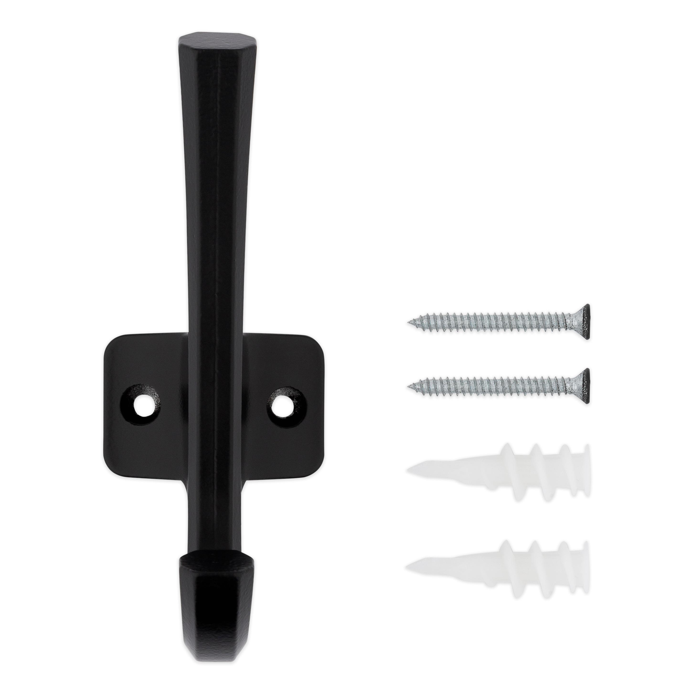 National Hardware N337-912 Powell Angled Hook, 4-15/16", Matte Black