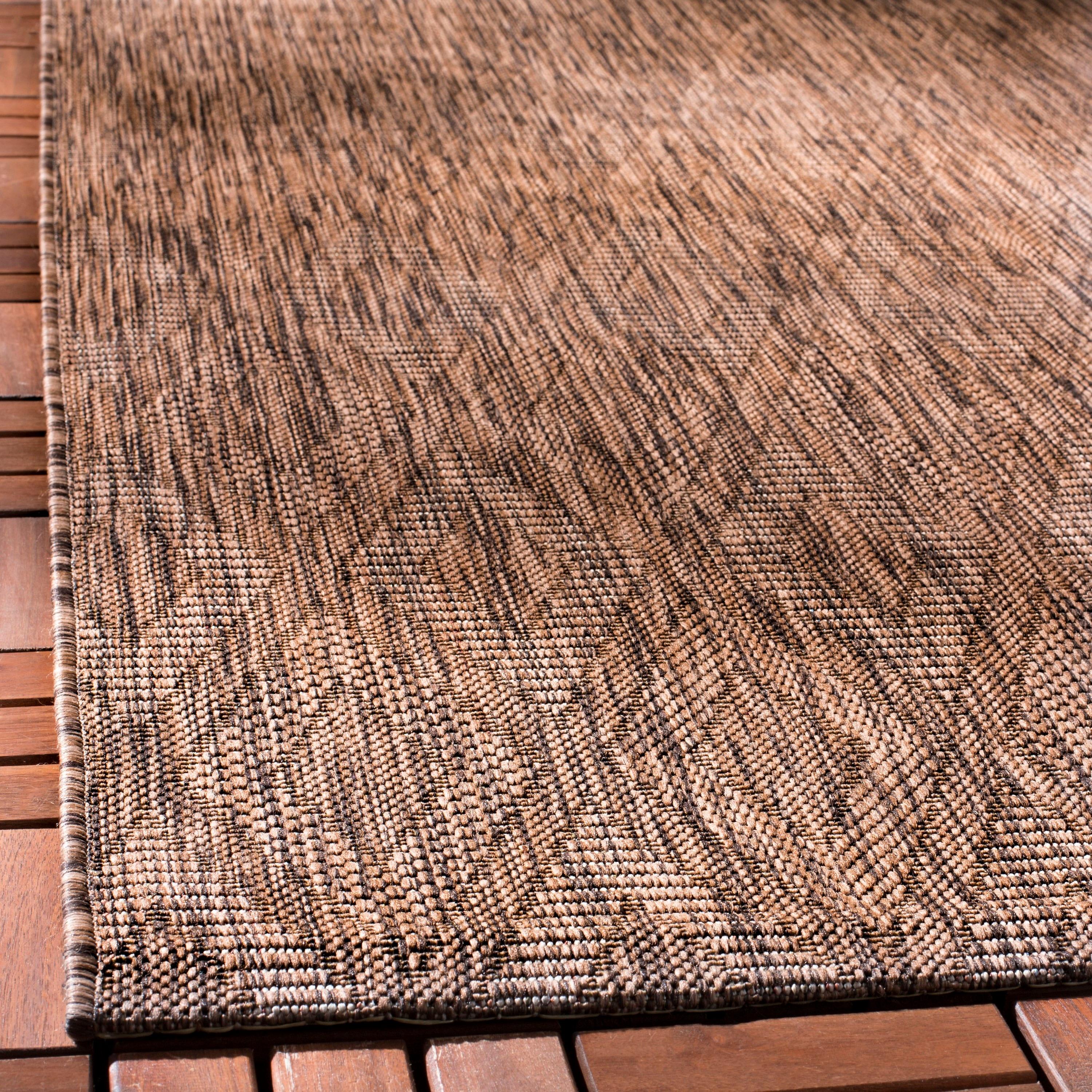 Courtyard CY8522 Power Loomed Indoor and Outdoor Area Rug - Brown/Brown - 6'7"x9'6" - Safavieh