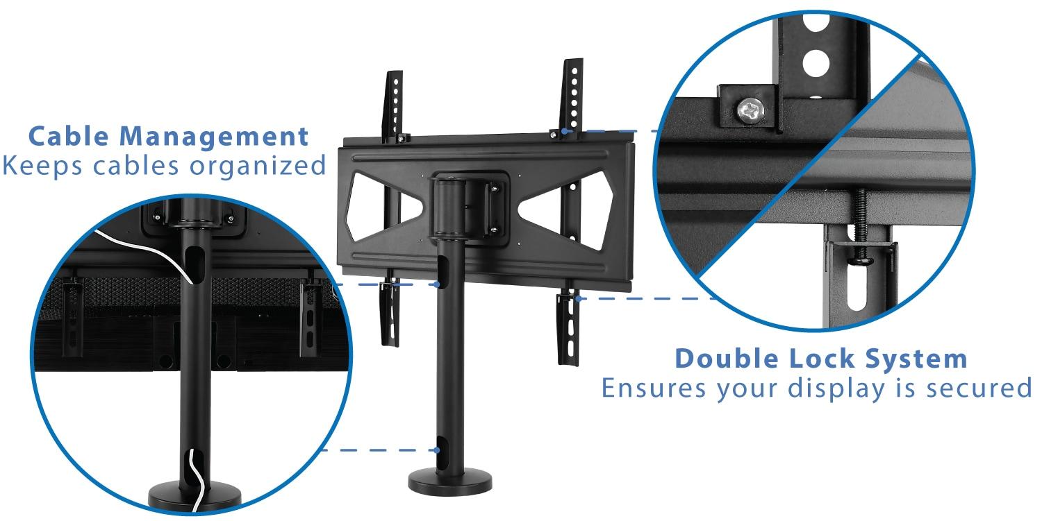 Mount-it Mount-It! Bolt Down TV Stand | Heavy Duty Swivel Table Top Desktop Mount For  32" - 55" VESA TVs