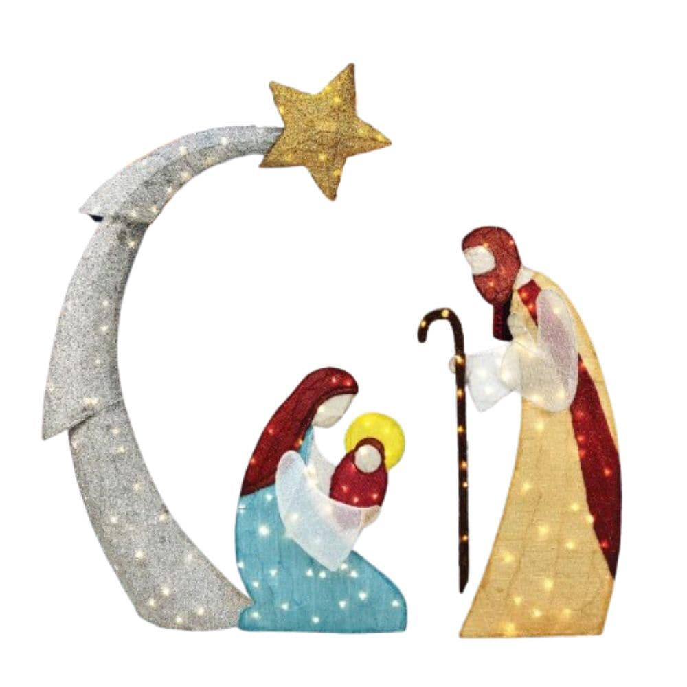 Joiedomi 5FT Christmas Nativity Scene Yard Light with Pre-Lit LED Lights for Indoor Outdoor Garden, Lawn, Christmas Event, Christmas Eve Night Decoration