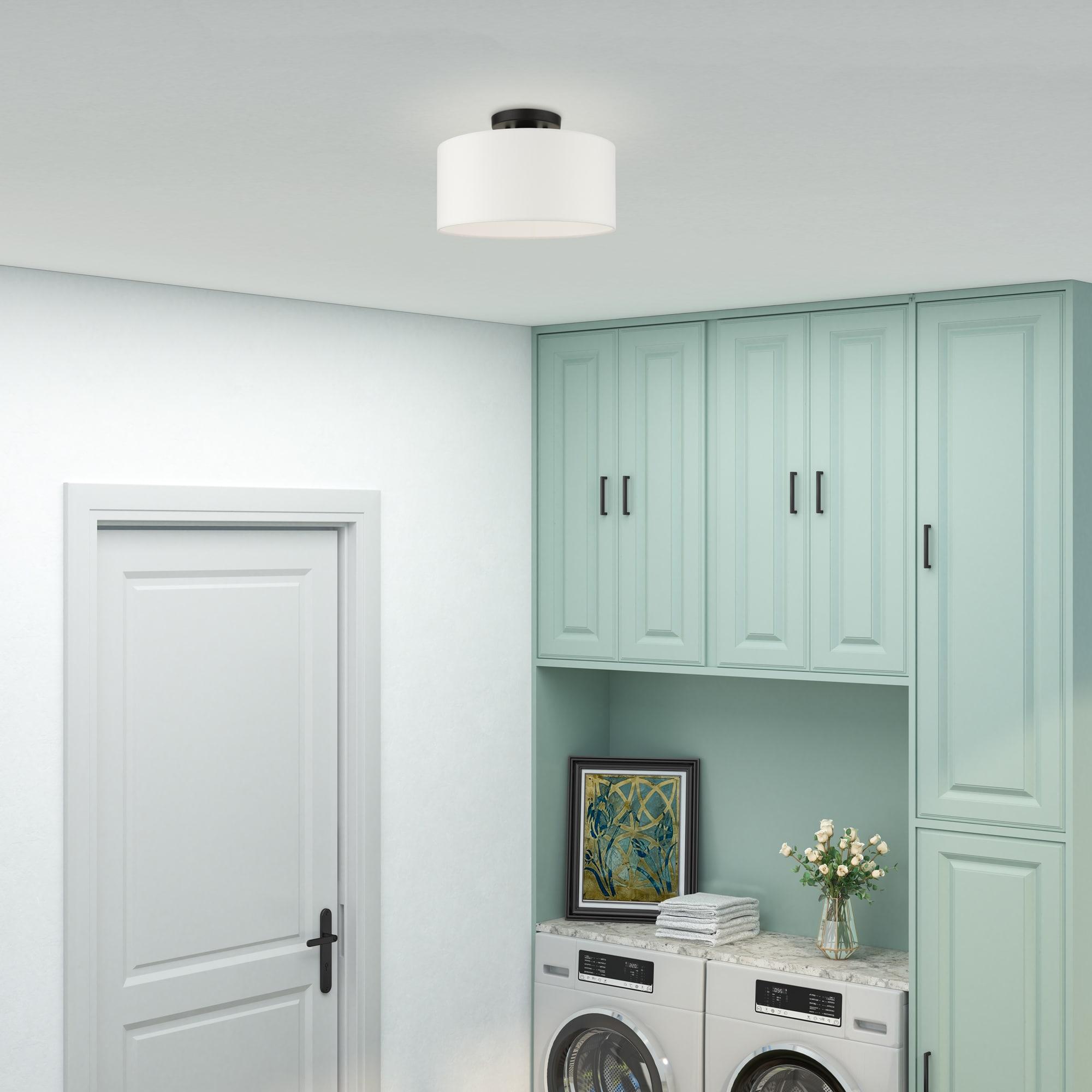 Livex Lighting Meridian 1 - Light Semi-Flush Mount in  Black