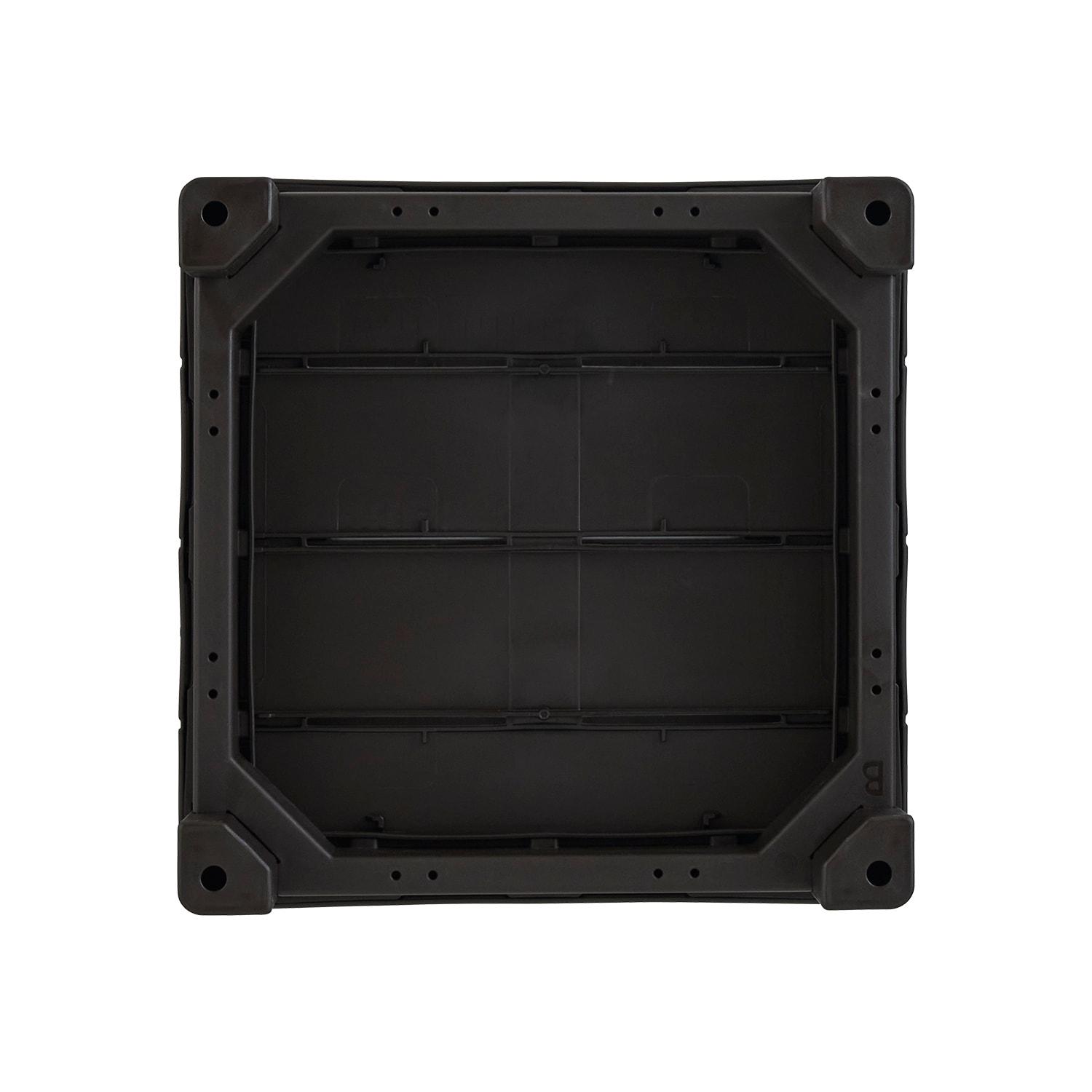 Deluxe 20 in. Resin Brown Square Patio Side Table With Storage