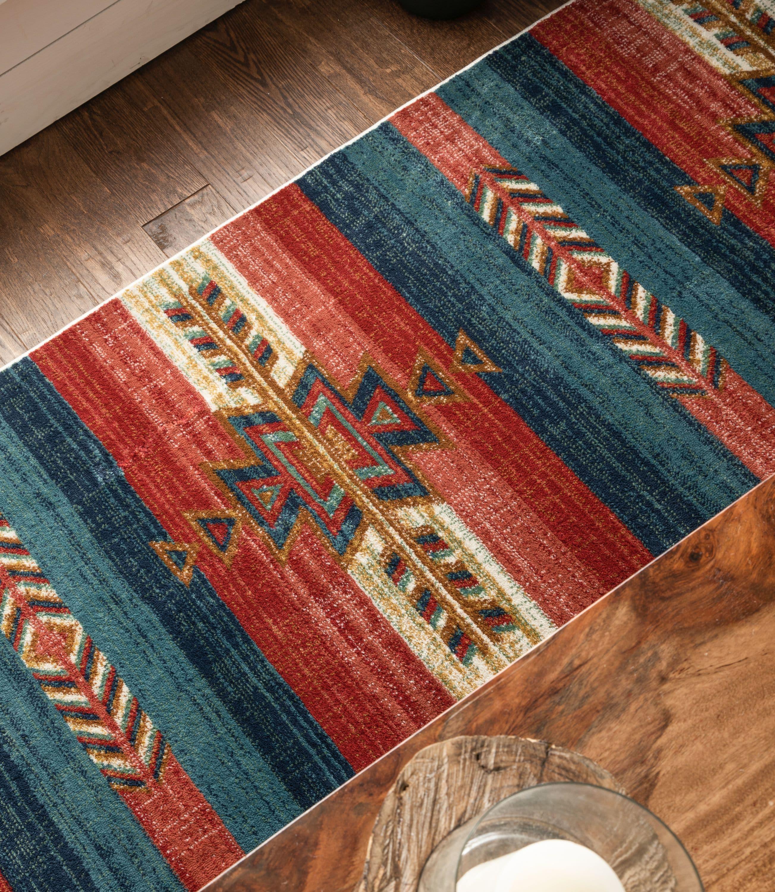 Union Rustic Crimson Southwestern Medallion Tribal Pattern Area Rug