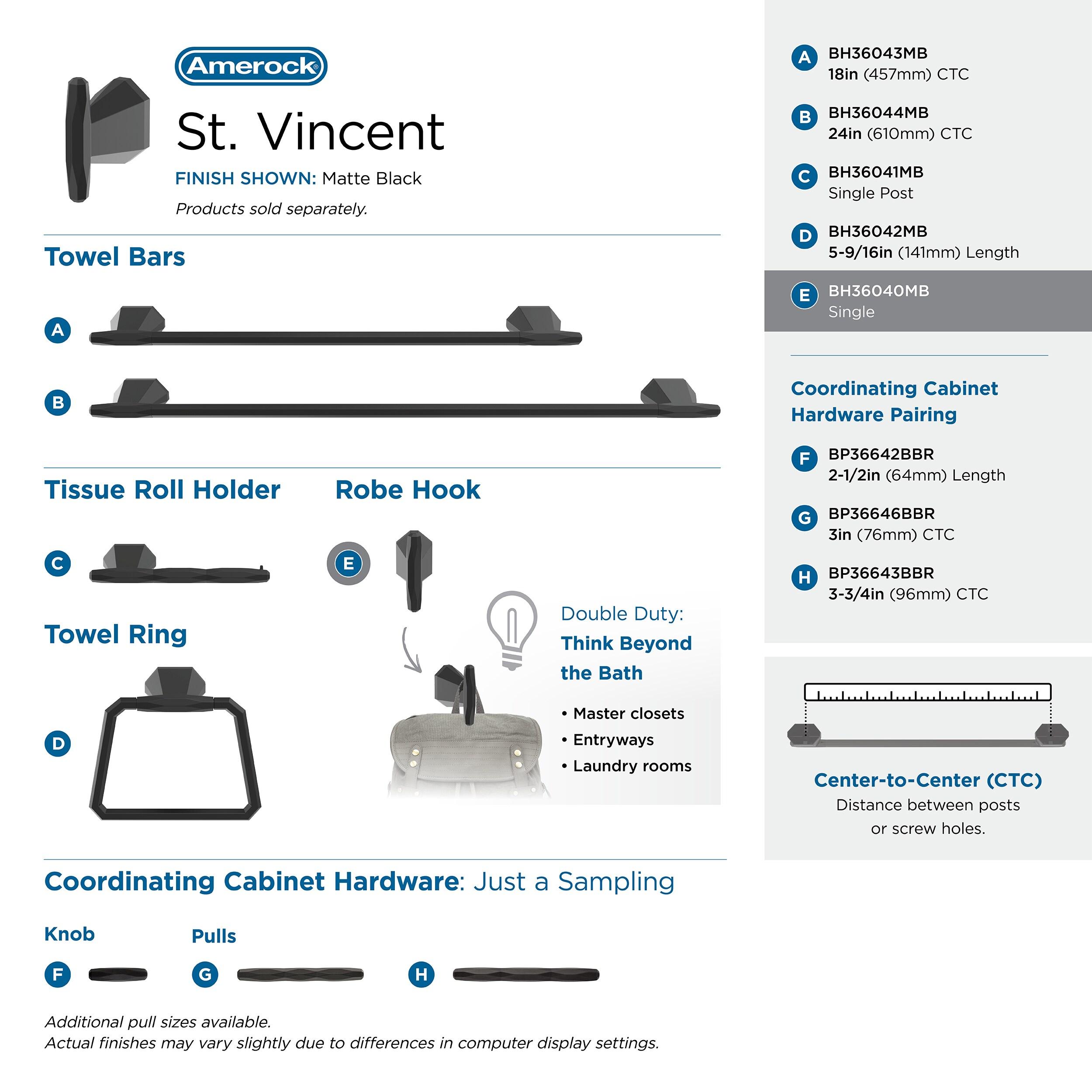 St. Vincent Wall Mounted Robe Hook
