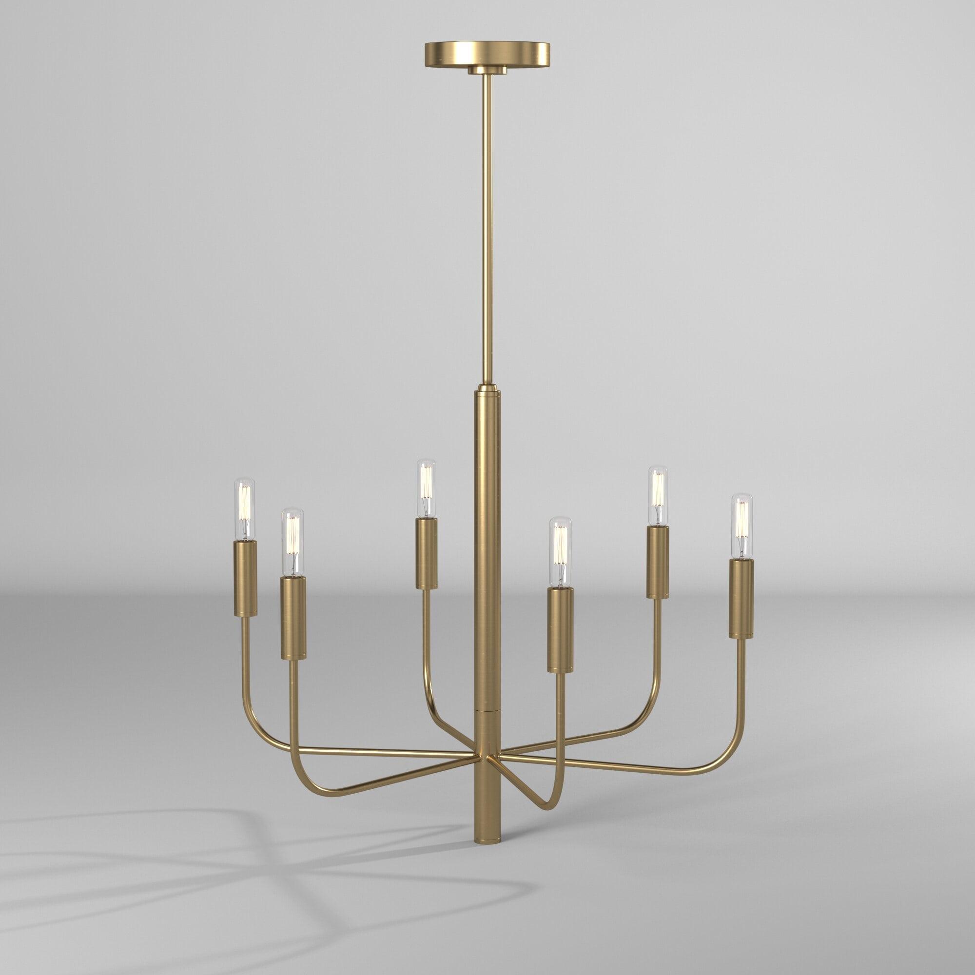 Brianna Burnished Brass 6-Light Minimalist Chandelier