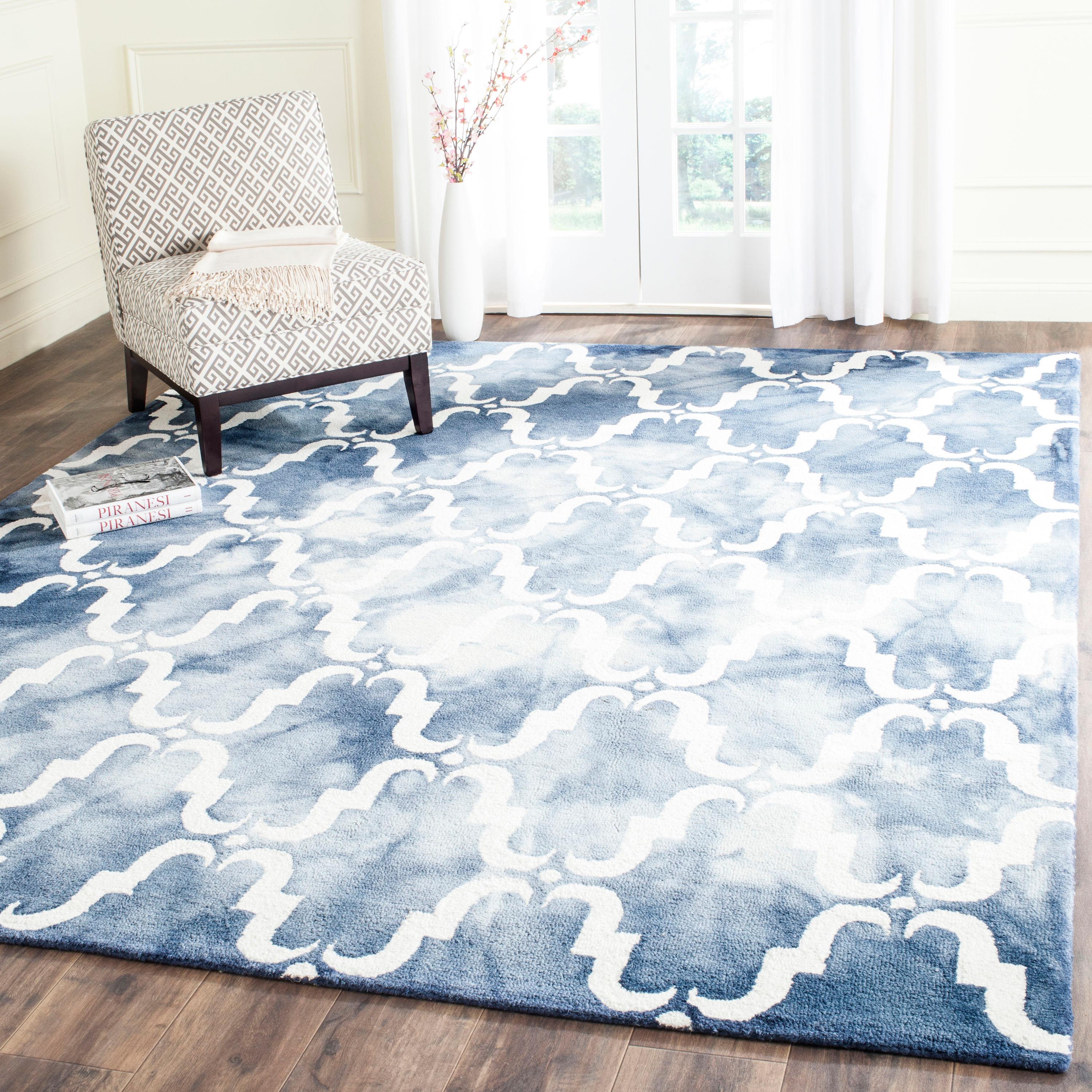 Dip Dye DDY536 Hand Tufted Area Rug - Navy/Ivory - 4'x6' - Safavieh.