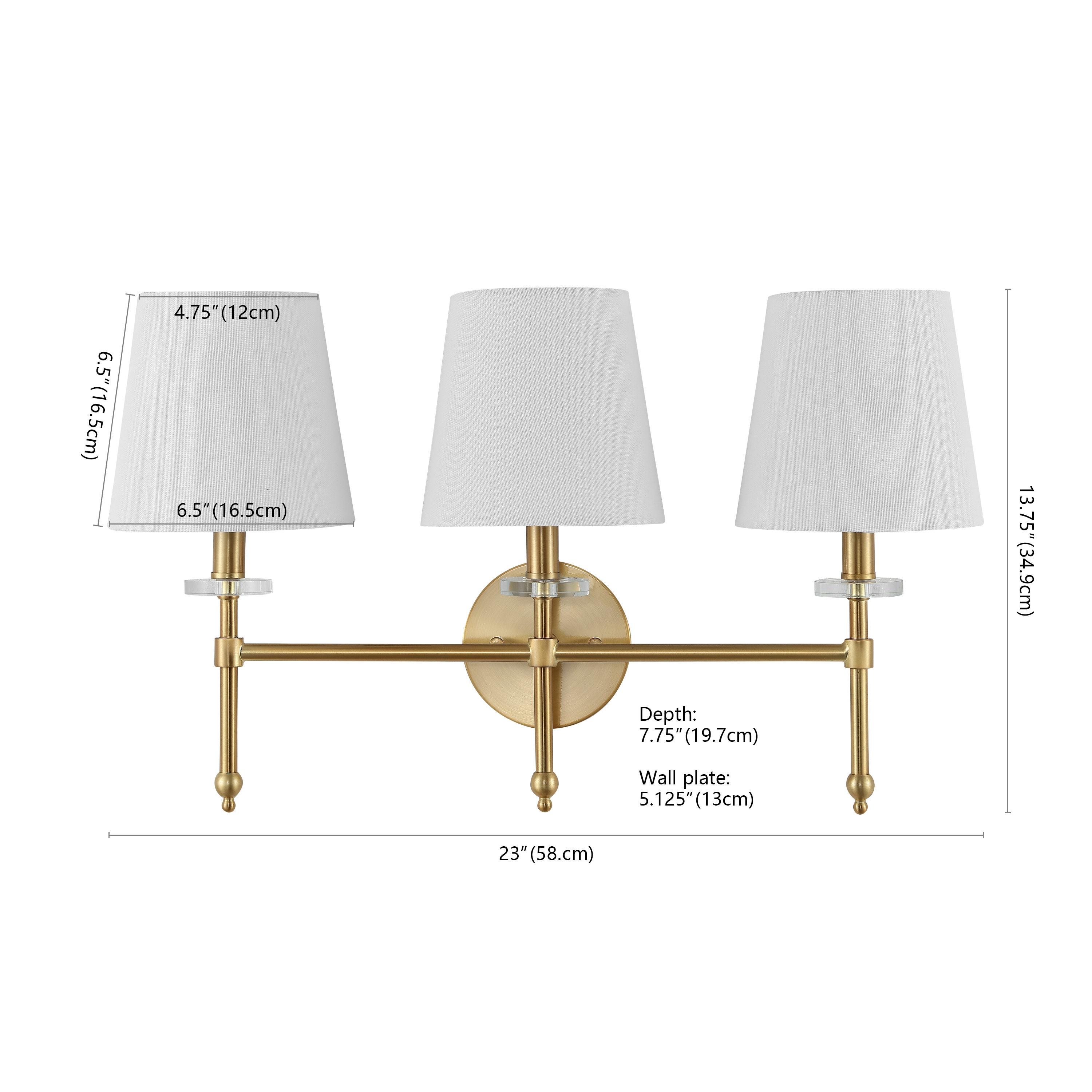 Olivia 23 in. 3-Light Brass Gold Modern Midcentury Iron LED Vanity Light