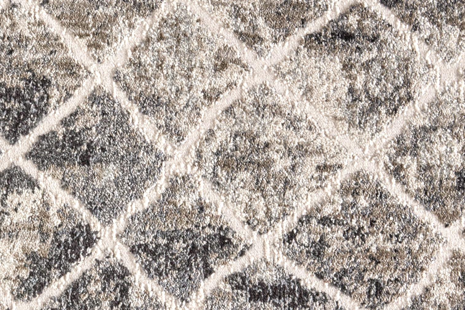 Kano Transitional Diamond Ivory/Gray/Taupe Area Rug