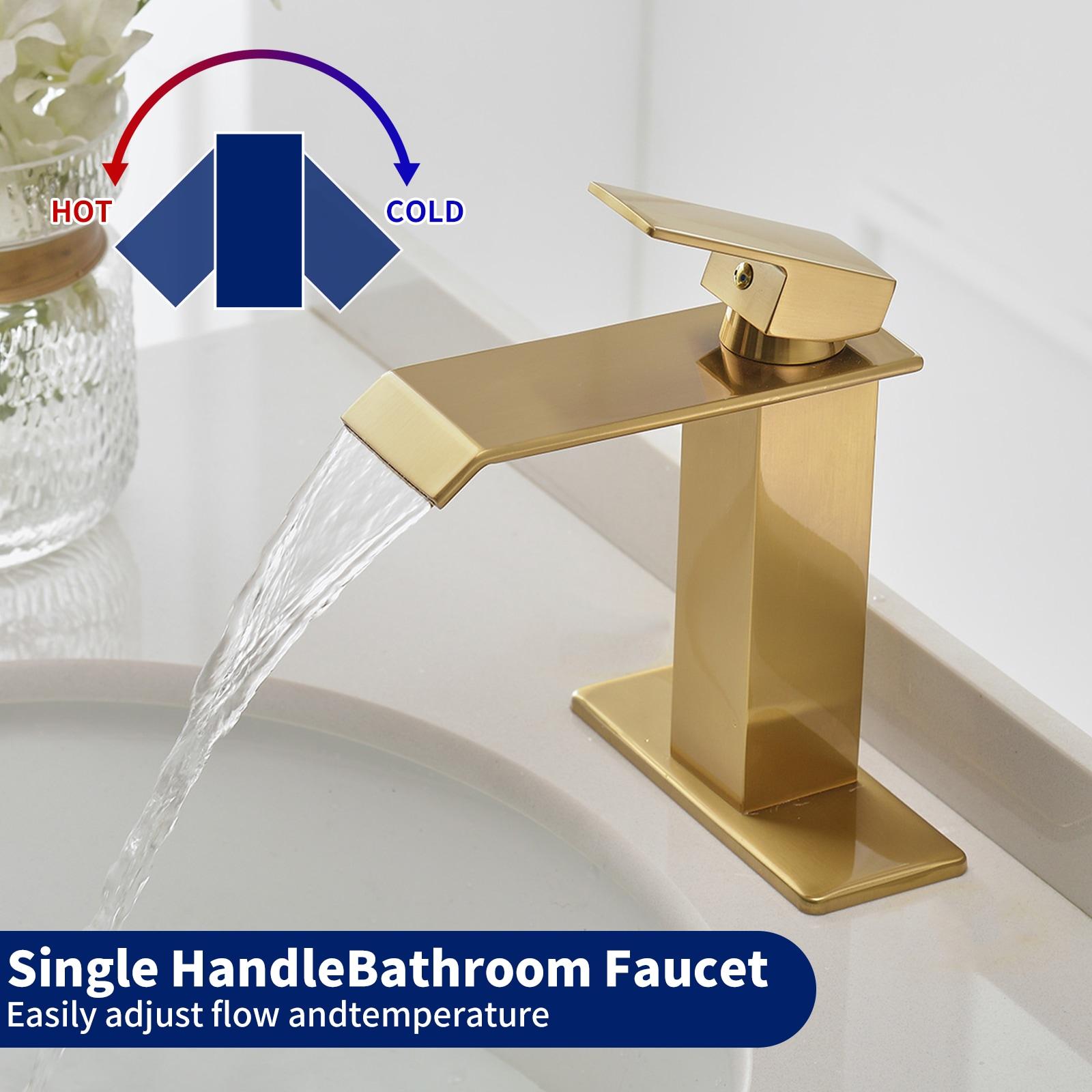 VIBRANTBATH Single-Hole Single-handle Bathroom Faucet with Drain Assembly YZJ9004-G-2