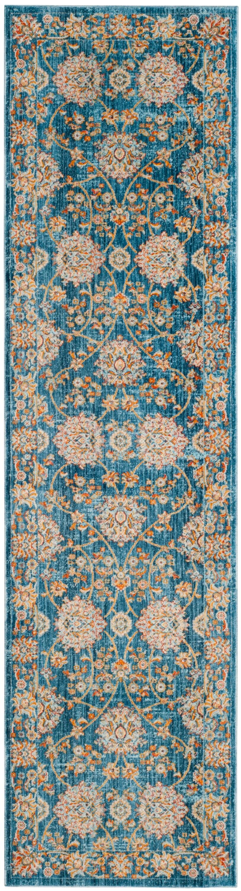 Vintage Persian VTP469 Power Loomed Indoor Runner Rug - Turquoise/Multi - 2'2"x10' - Safavieh