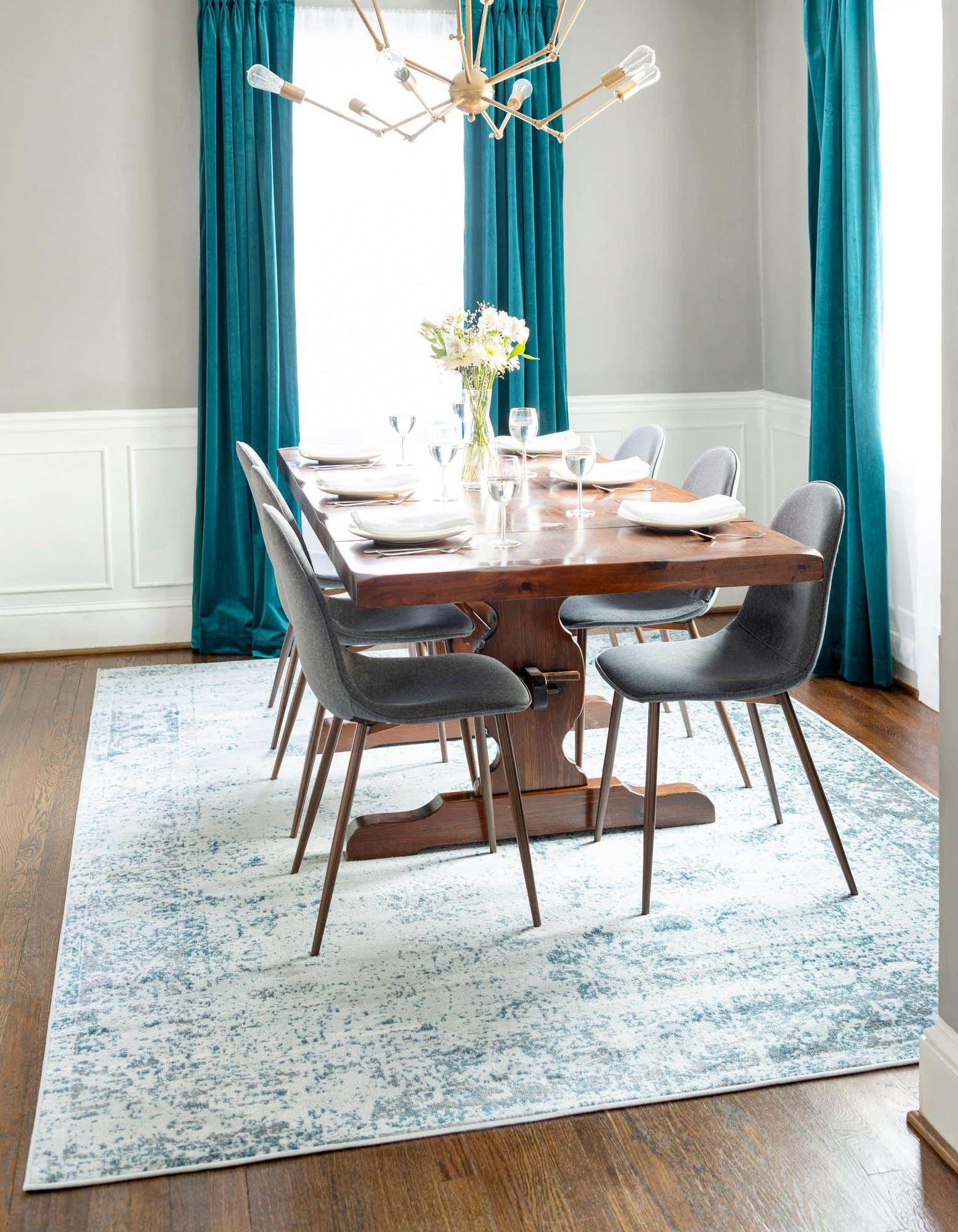 Unique Loom Finsbury Collection Area Rug - Elizabeth (2'  x 3' Rectangle Blue/Ivory)