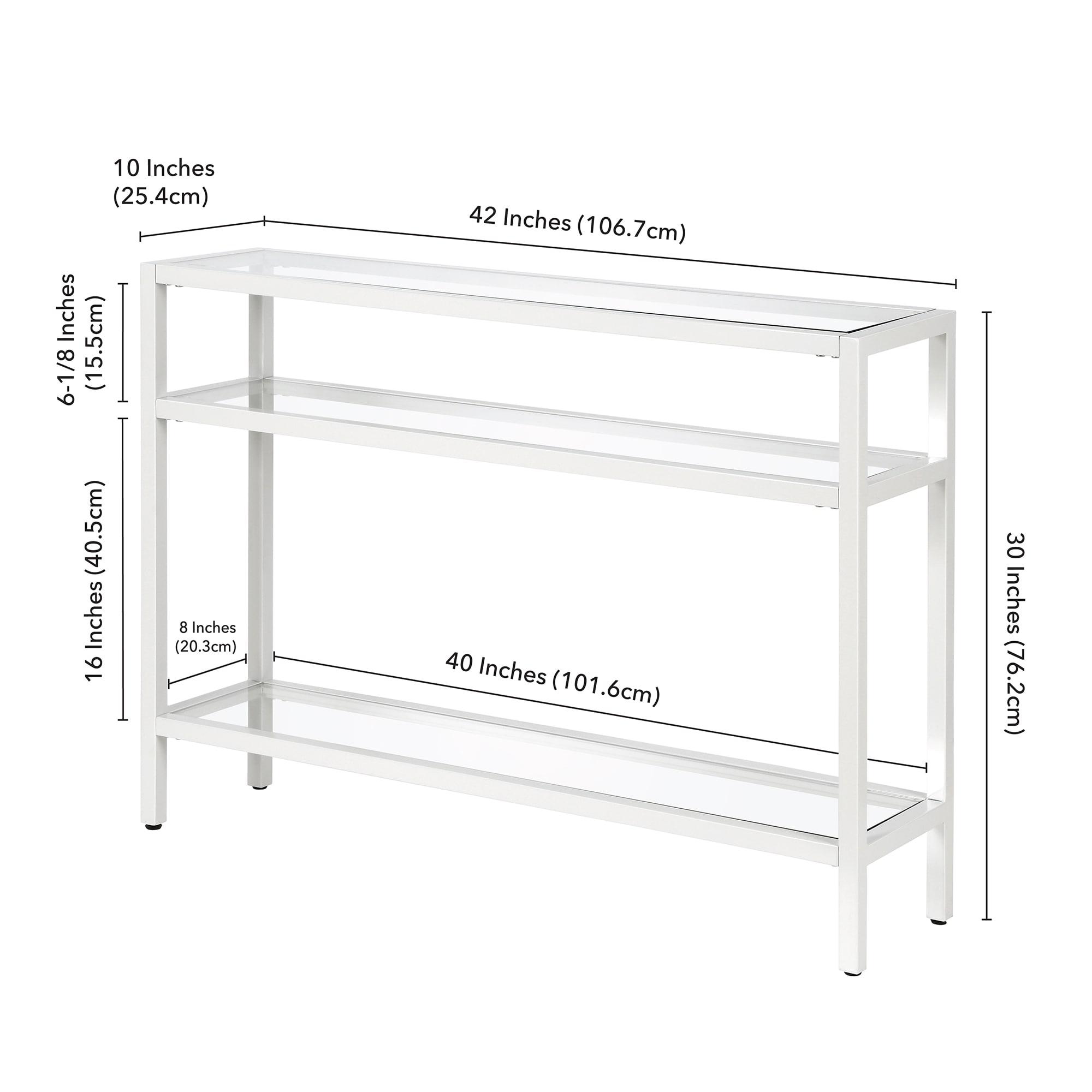 Evelyn&Zoe Sivil 42" Wide Rectangular Console Table, White