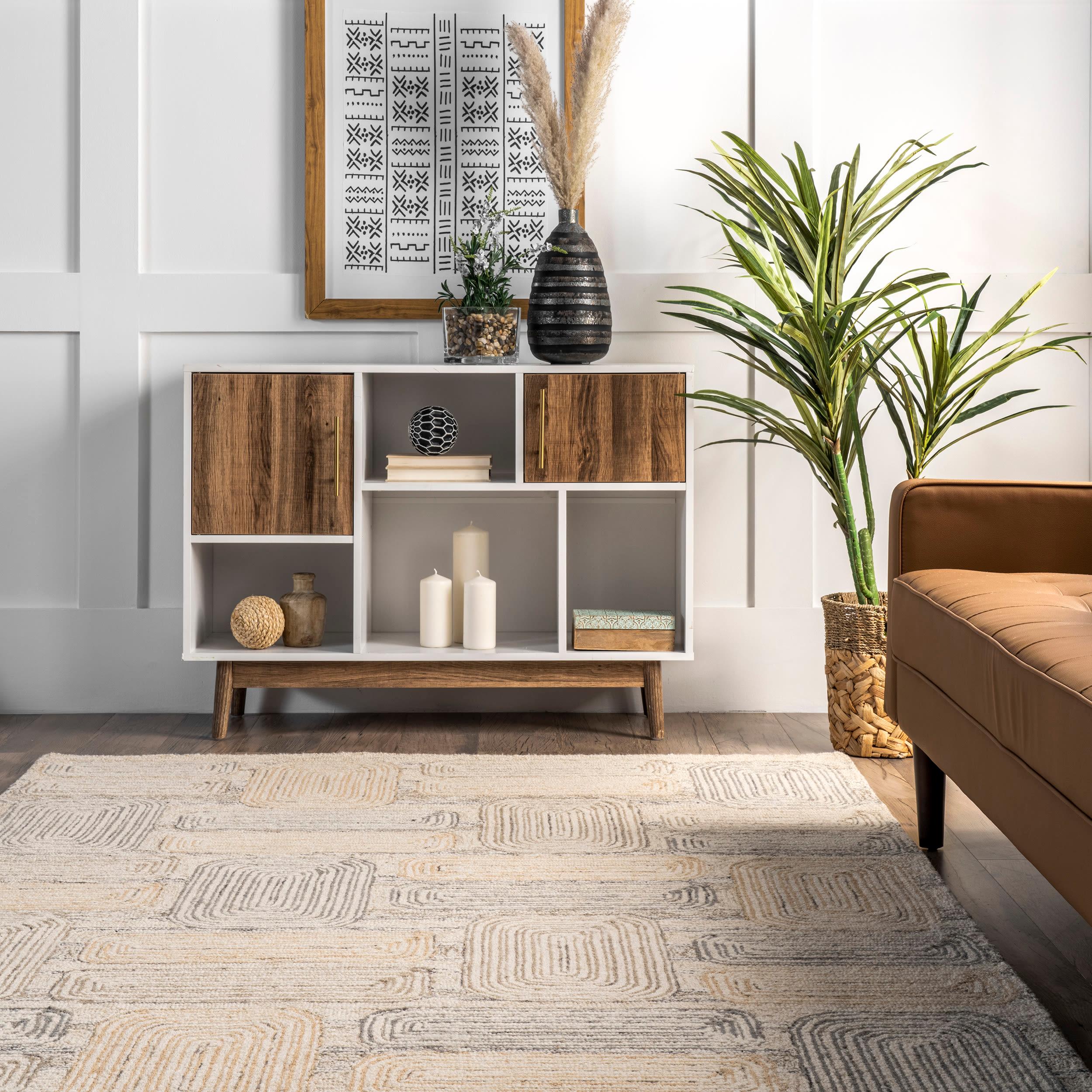 nuLOOM Esme Hand Tufted Wool Geometric Tile Area Rug