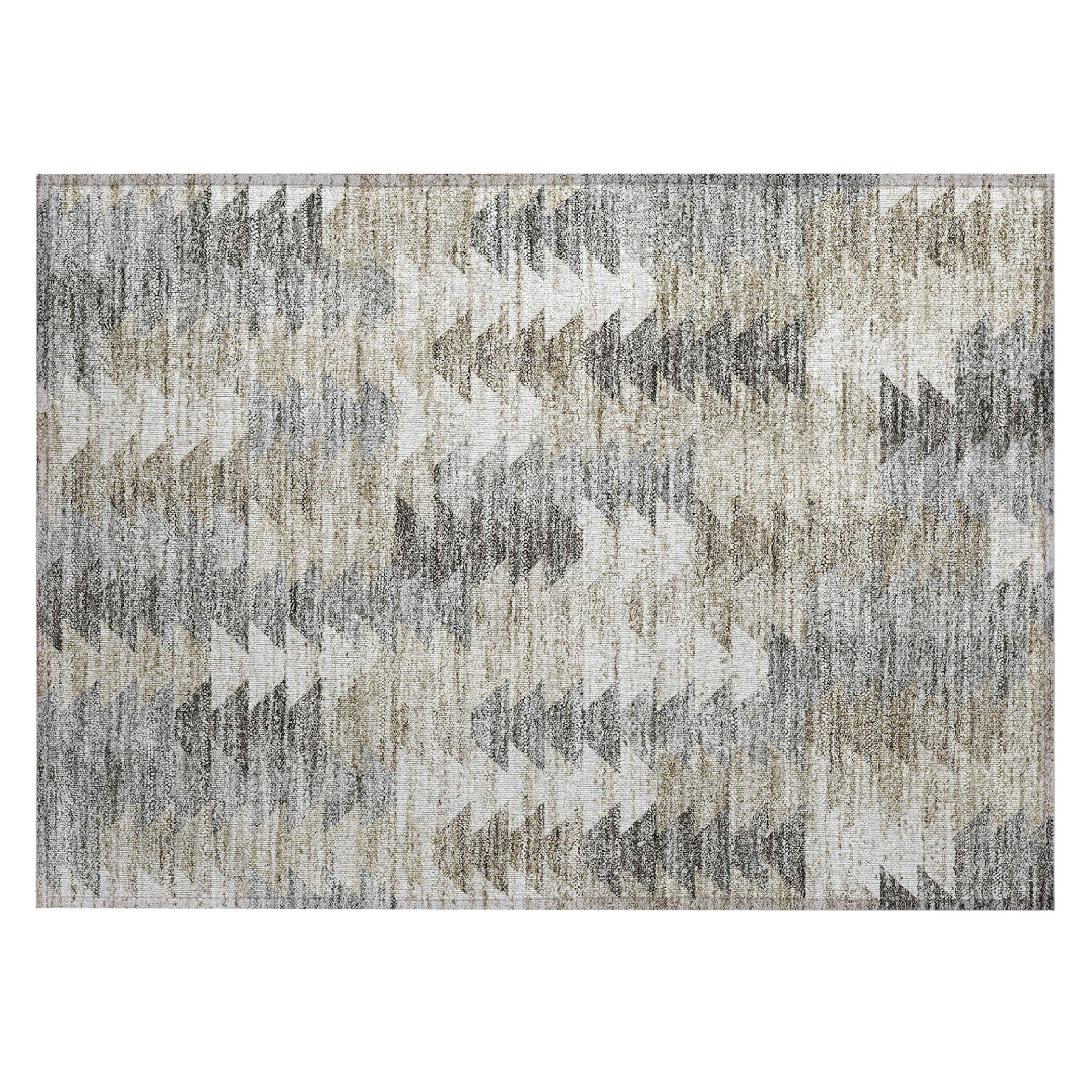 Taupe Synthetic Flat Woven Rectangular Area Rug 1'8" x 2'6"