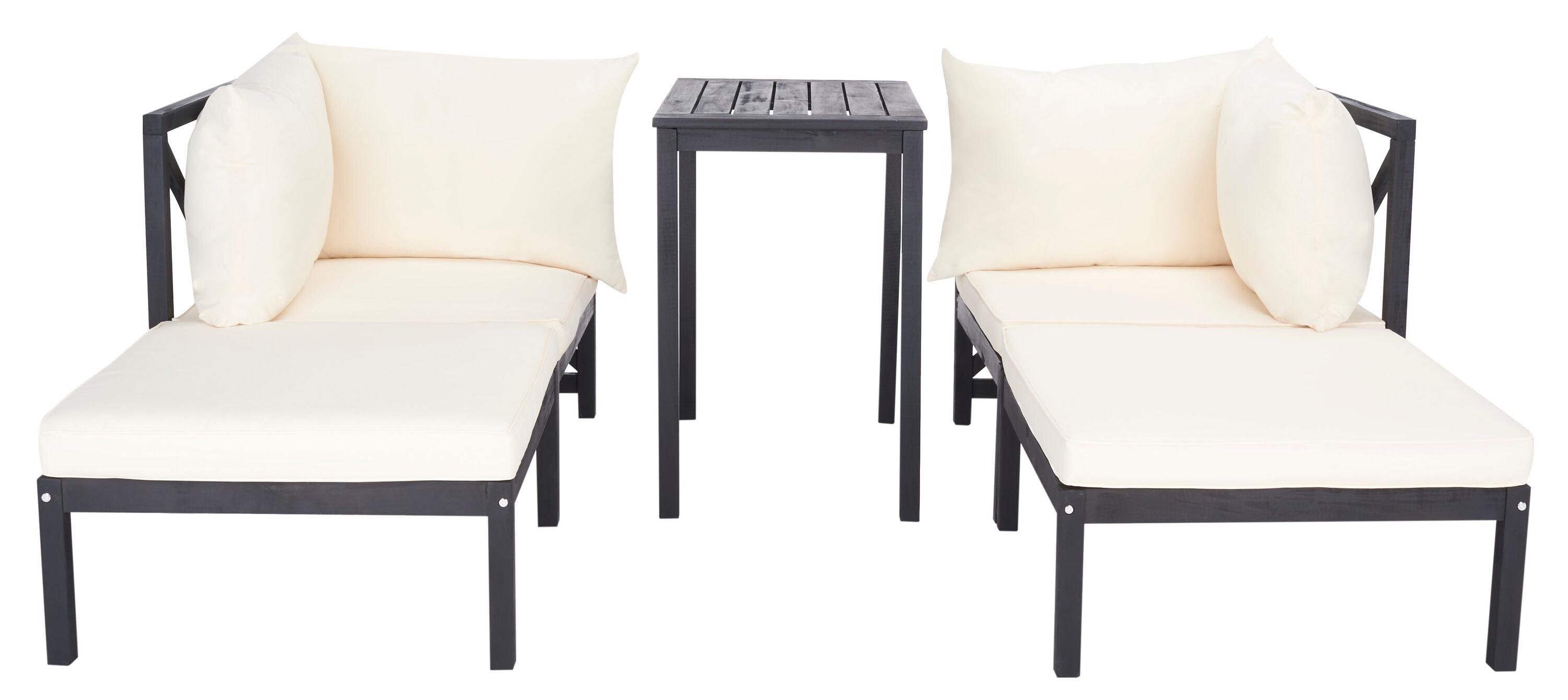 Ronson 5 Piece Sectional Set - Indoor/Outdoor - PAT6762 - Dark Slate Gray/Beige - Safavieh