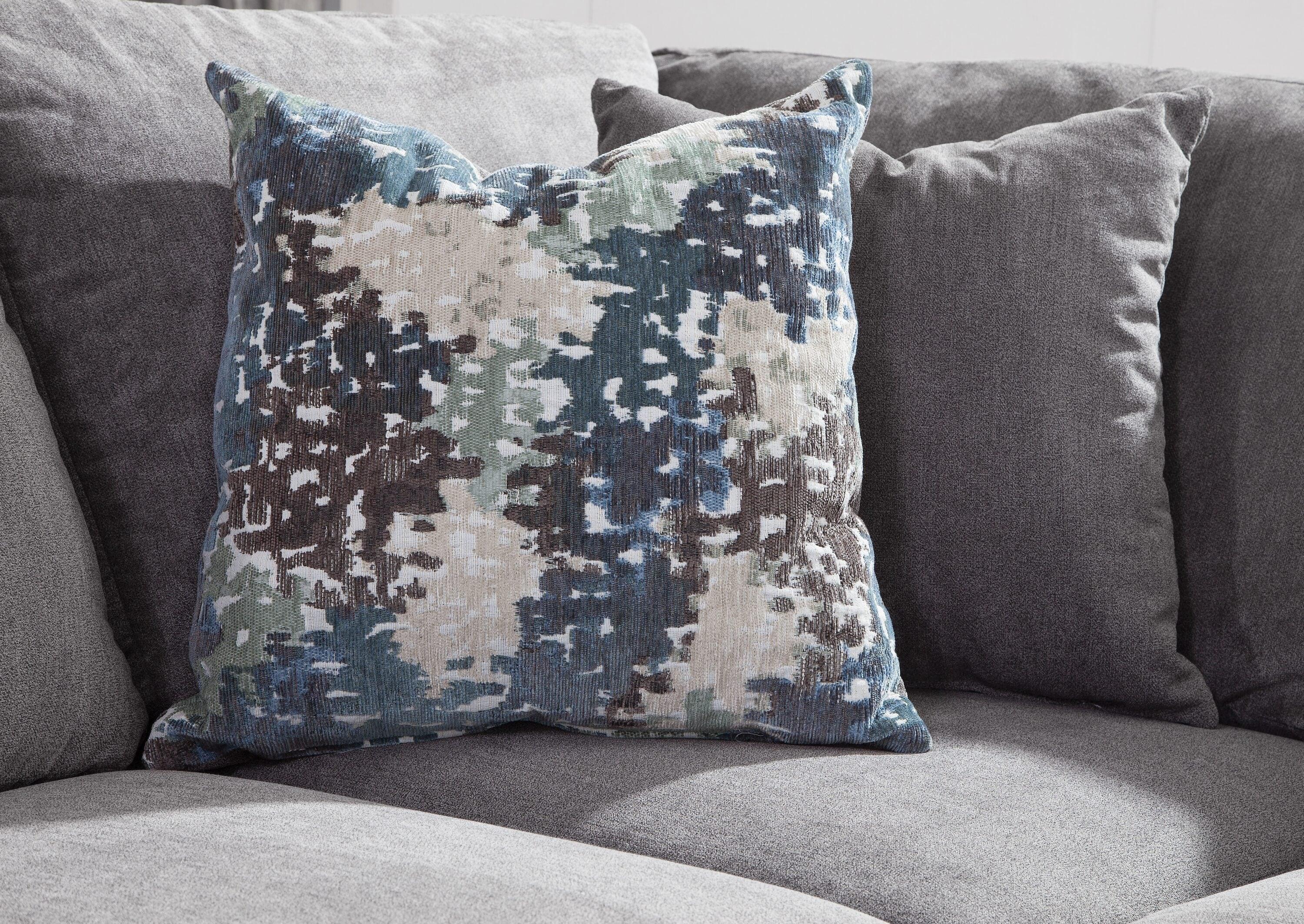 American Furniture Classics Graphite U Shaped Sectional with 4 Throw Pillows
