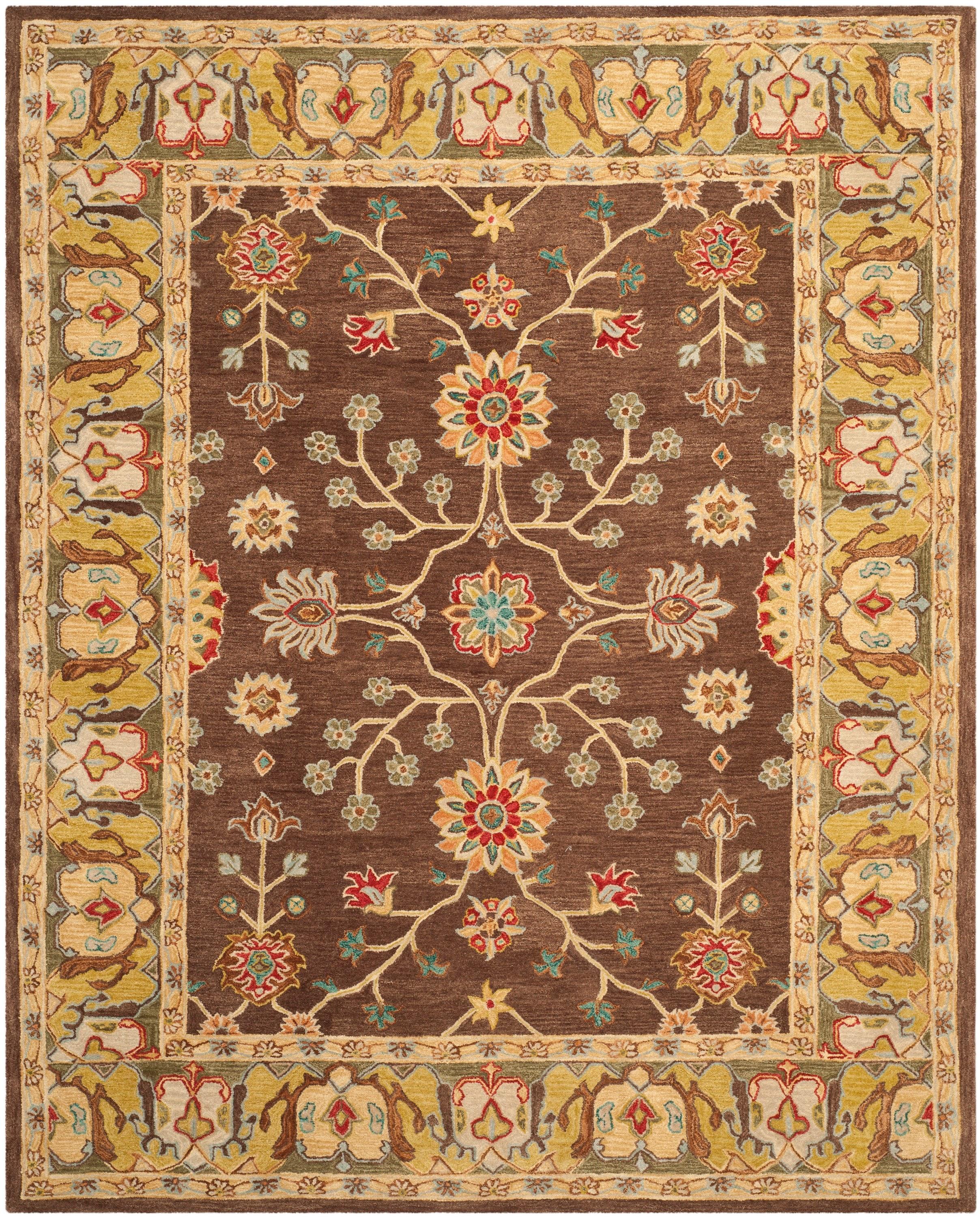 Anatolia AN562 Hand Tufted Indoor Area Rug - Brown/Gold - 9'x12' - Safavieh