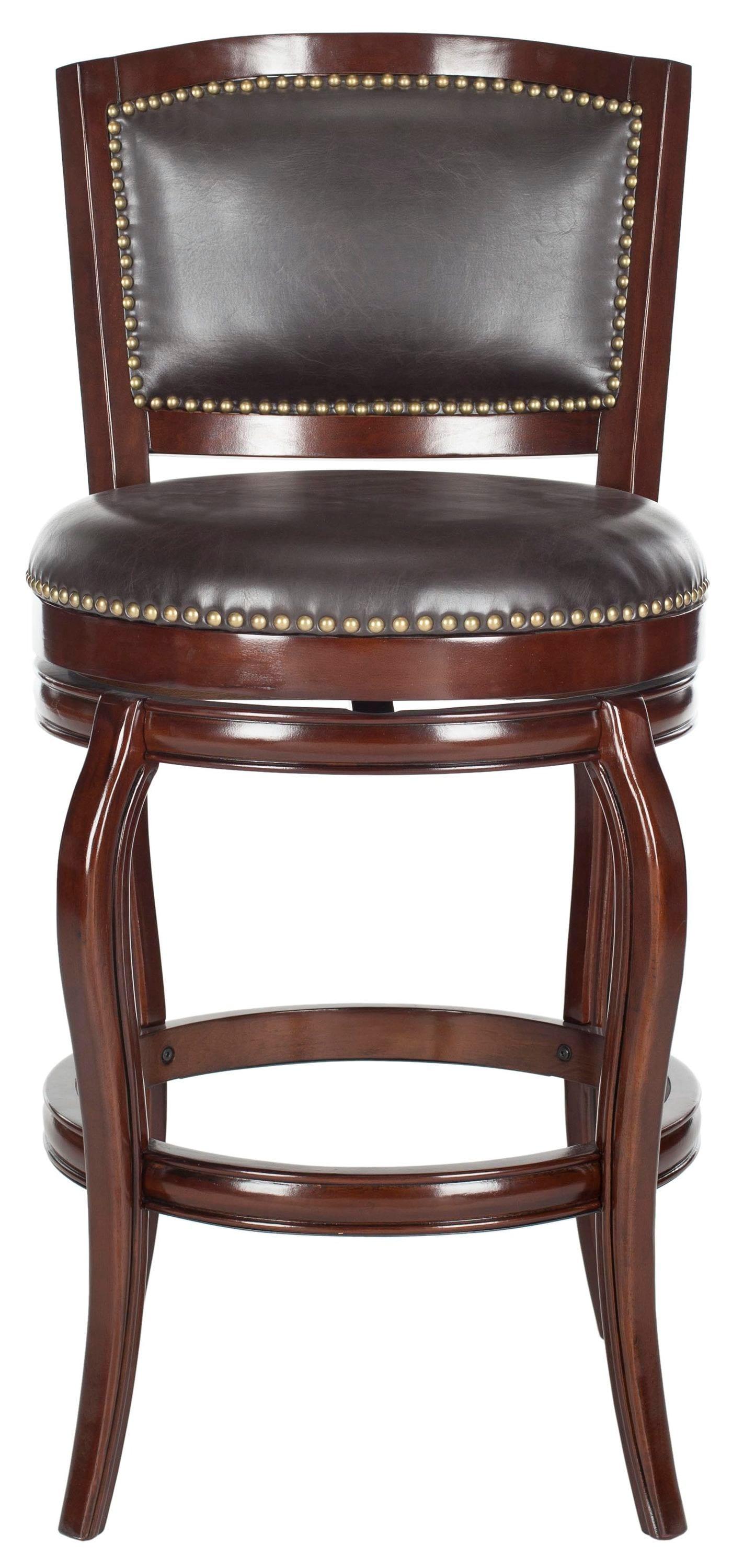 SAFAVIEH Pasquale Industrial Swivel Bar Stool with Footrest, Sierra/Brown