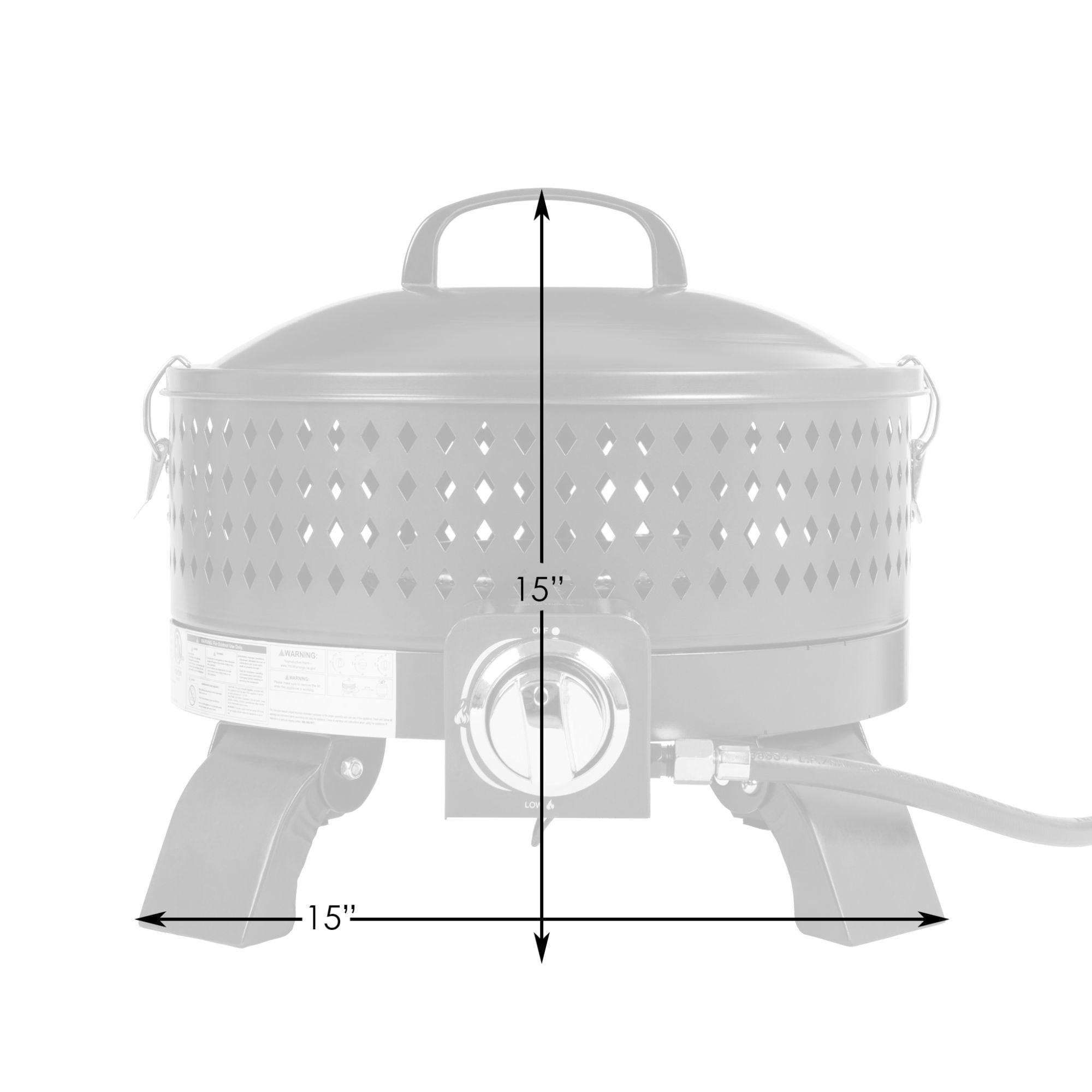 Fire Sense 62133 Sporty Campfire Portable Fire Pit LPG Gas 60,000 BTU Outdoor Firepit Includes Propane Stand Included - Dark Bronze - Round - 15"