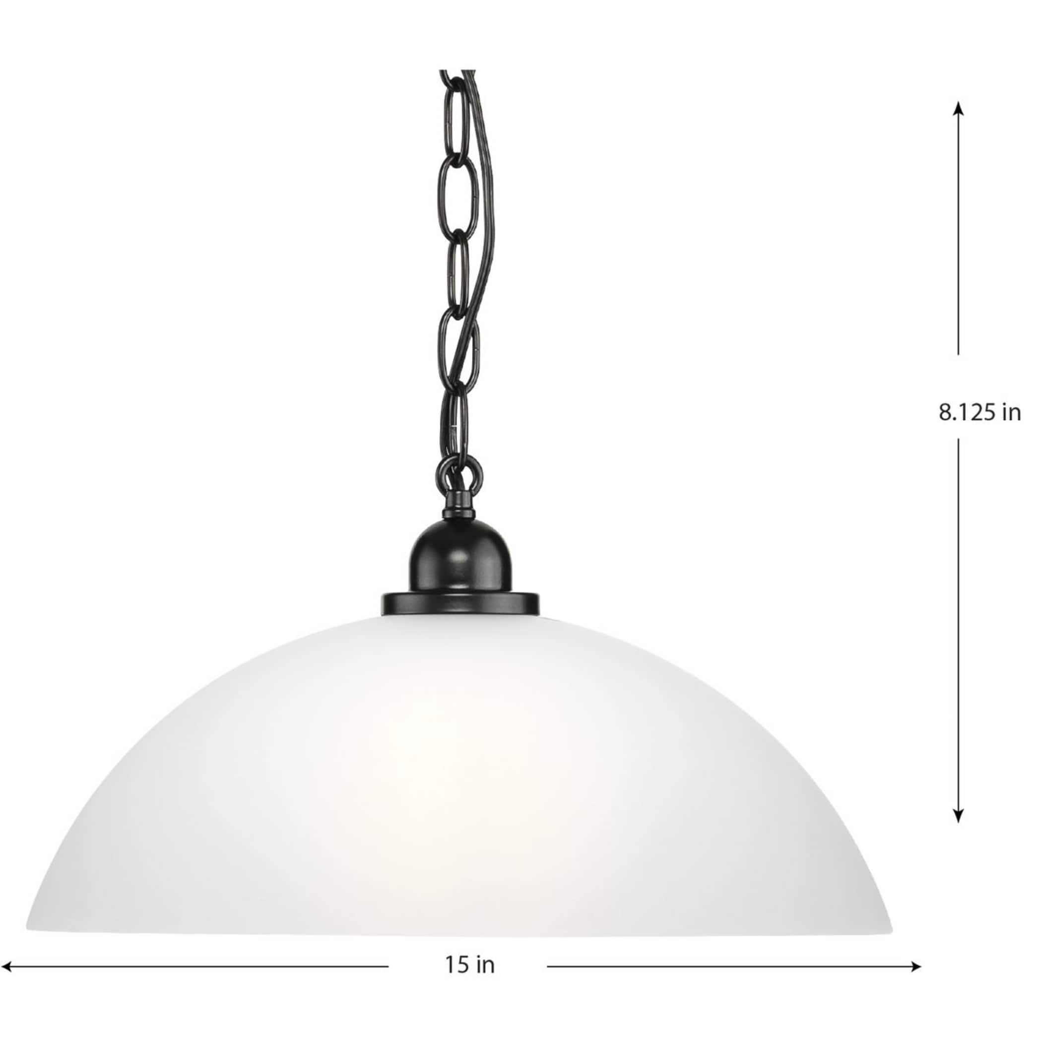 Progress Lighting P500149 Classic Dome Pendant 15" Wide Pendant - Black