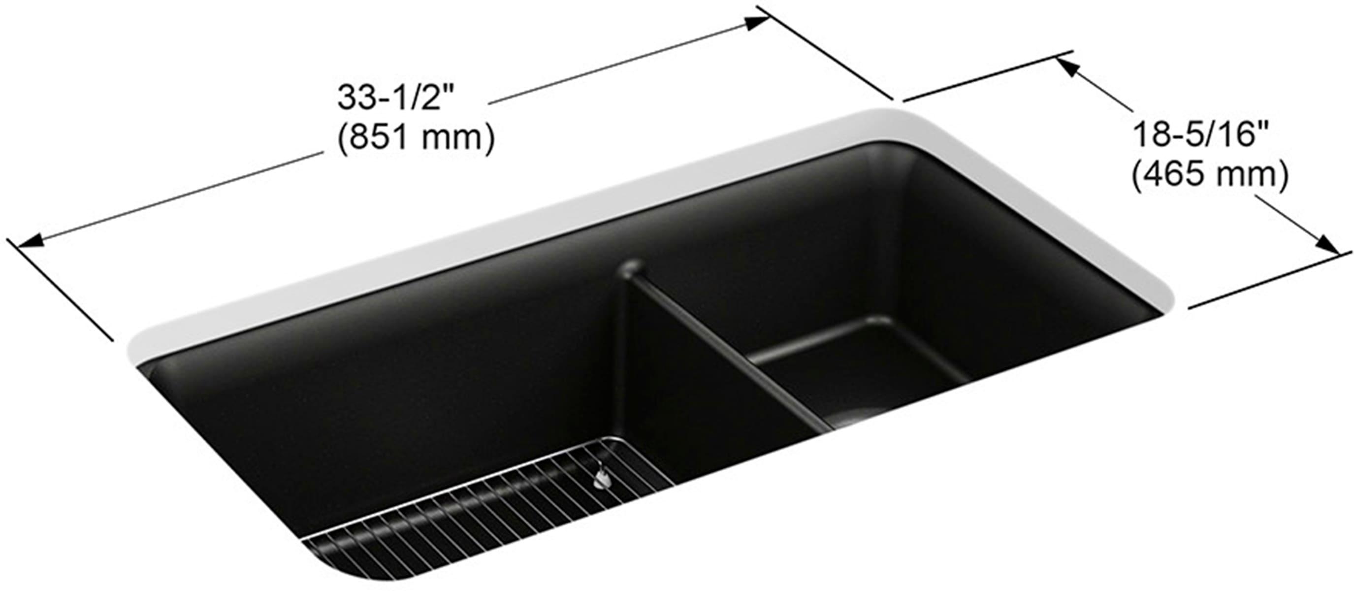 Cairn® 34" L x 18" W Double Basin Undermount with Accessories