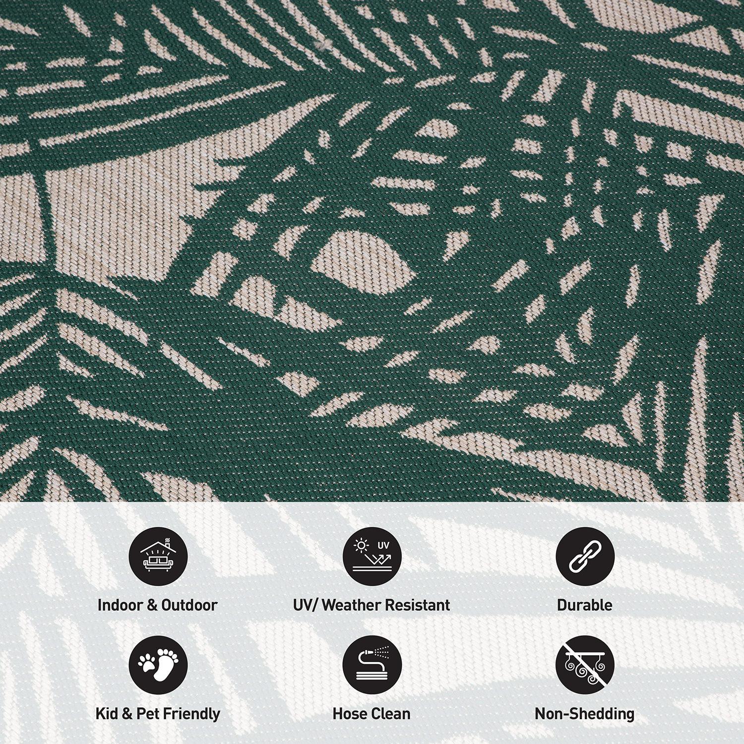 World Rug Gallery Contemporary Palm Leaf Textured Flat Weave Indoor/Outdoor Area Rug - GREEN 7'10"X10'