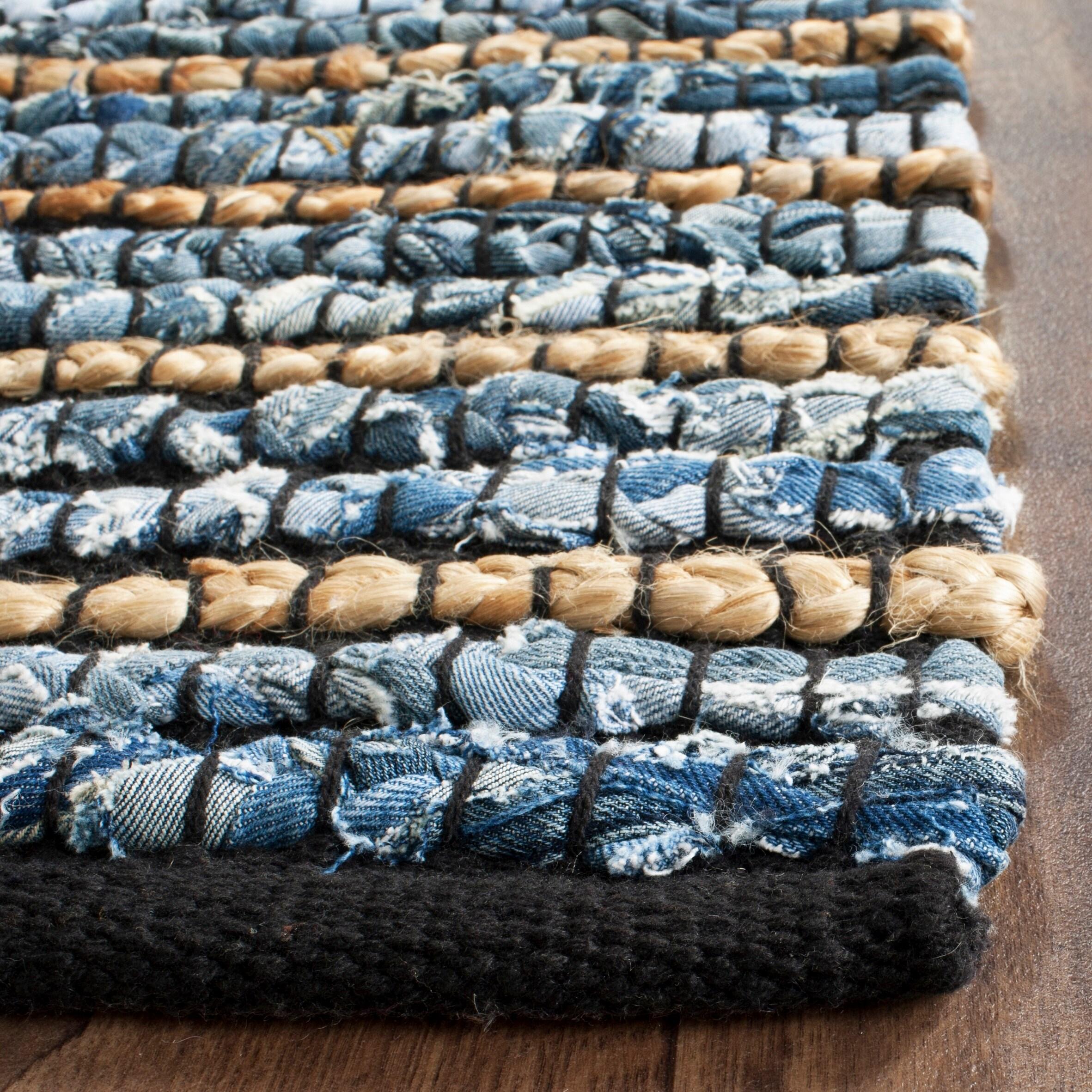 Cape Cod CAP363 Hand Woven Area Rug - Blue/Natural - 5'x8' - Safavieh.