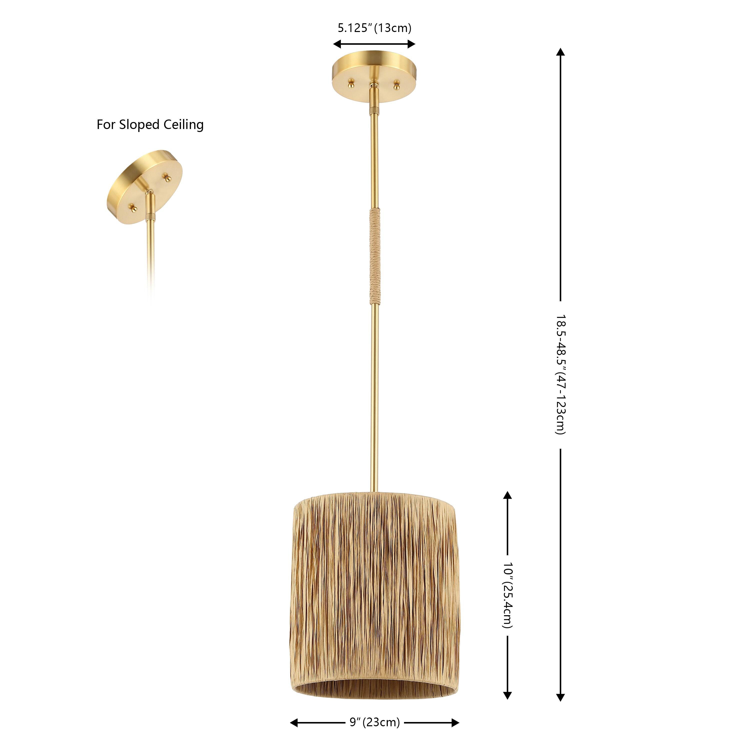 Saija 9" Pendant - PND4189 - Natural/Gold - Safavieh