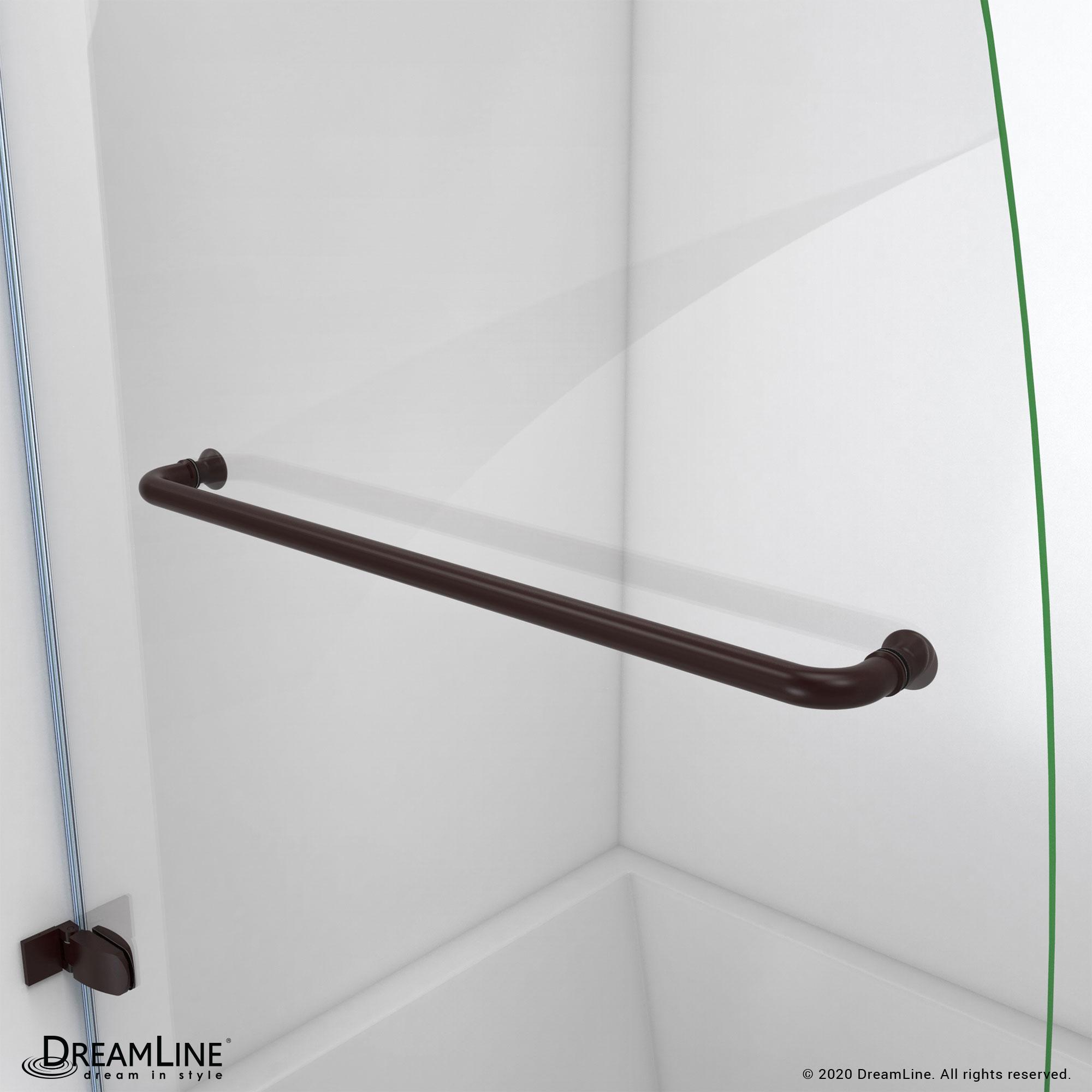 Aqua Uno 56" W x 58" H Hinged Semi-Frameless Tub Door