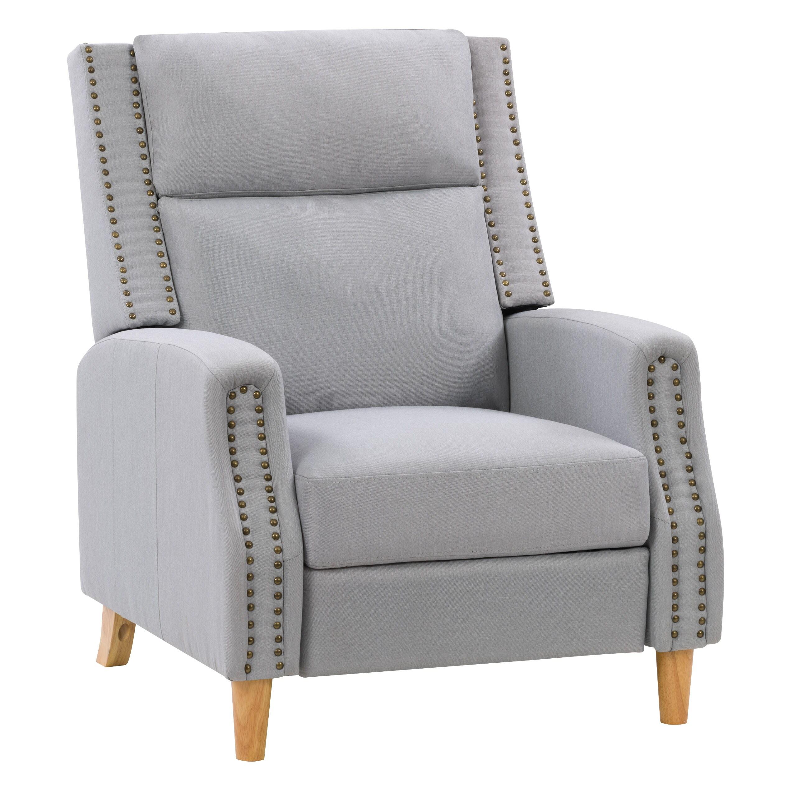 Woolbright Upholstered Manual Pushback Recliner Armchair