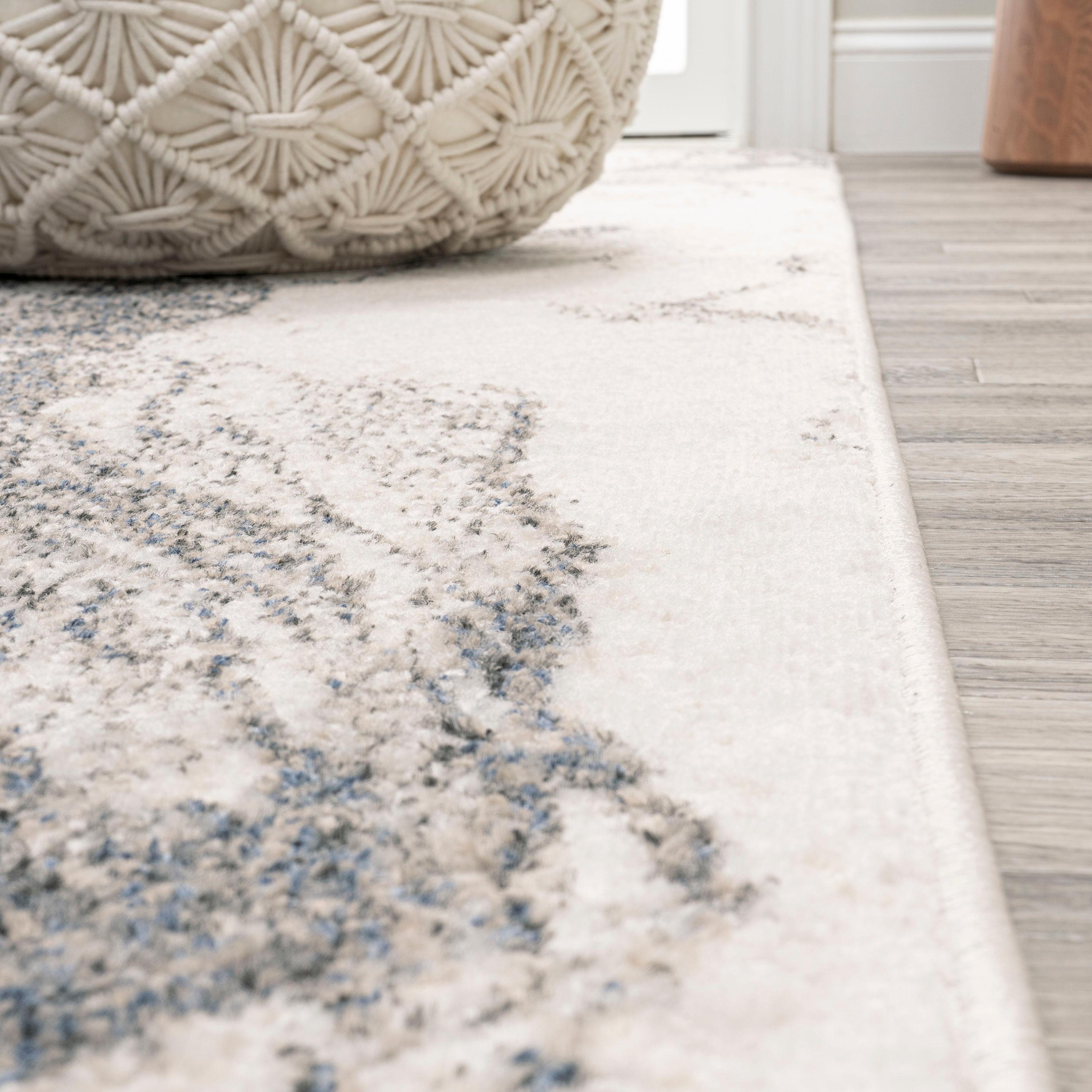 5' x 8' Marmo Abstract Marbled Modern Area Rug, Gray/Cream - JONATHAN Y
