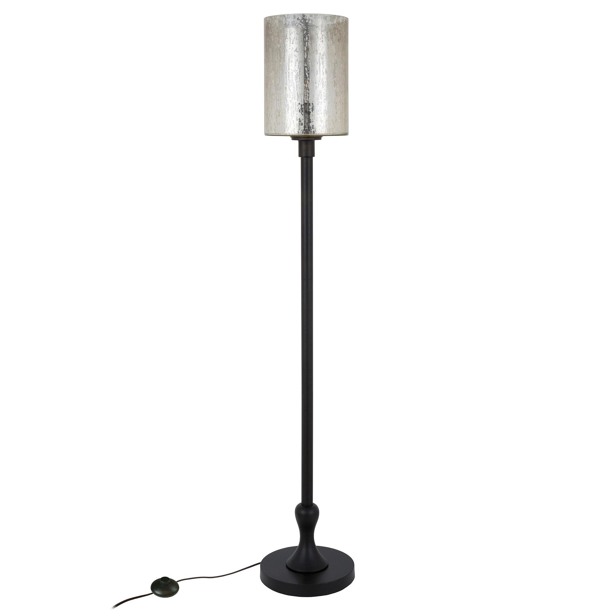 Numit 68" Blackened Bronze Floor Lamp with Mercury Glass Shade