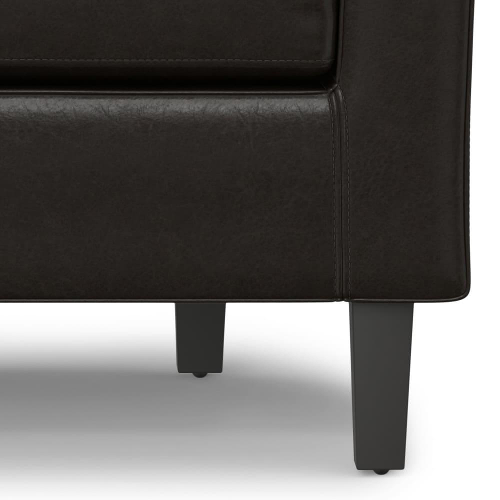 Simpli Home Austin 30"W Upholstered Vegan Faux Leather Contemporary Tub Accent Chair with High Arms and Deep Seat