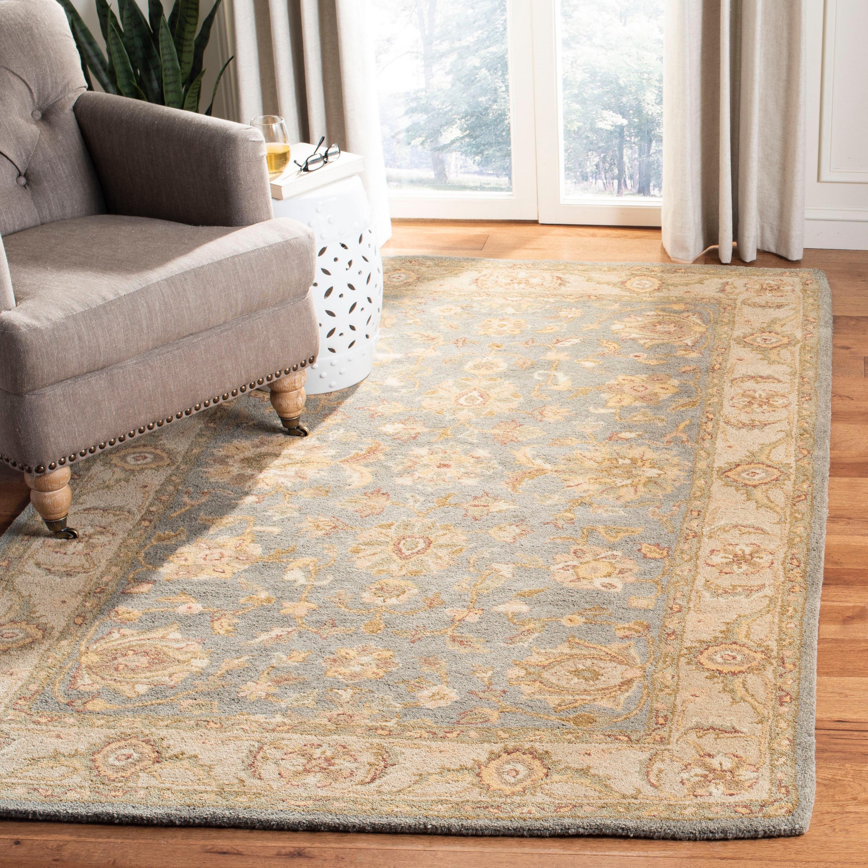 Antiquity Blue and Beige Handmade Wool Area Rug 11' x 17'