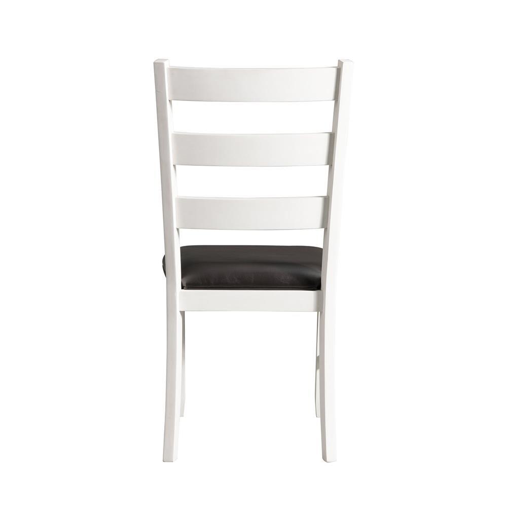 5pc Kona Dining Set Brown - Picket House Furnishings: Ladder Back Chairs, Wood Frame, Polyester Seat
